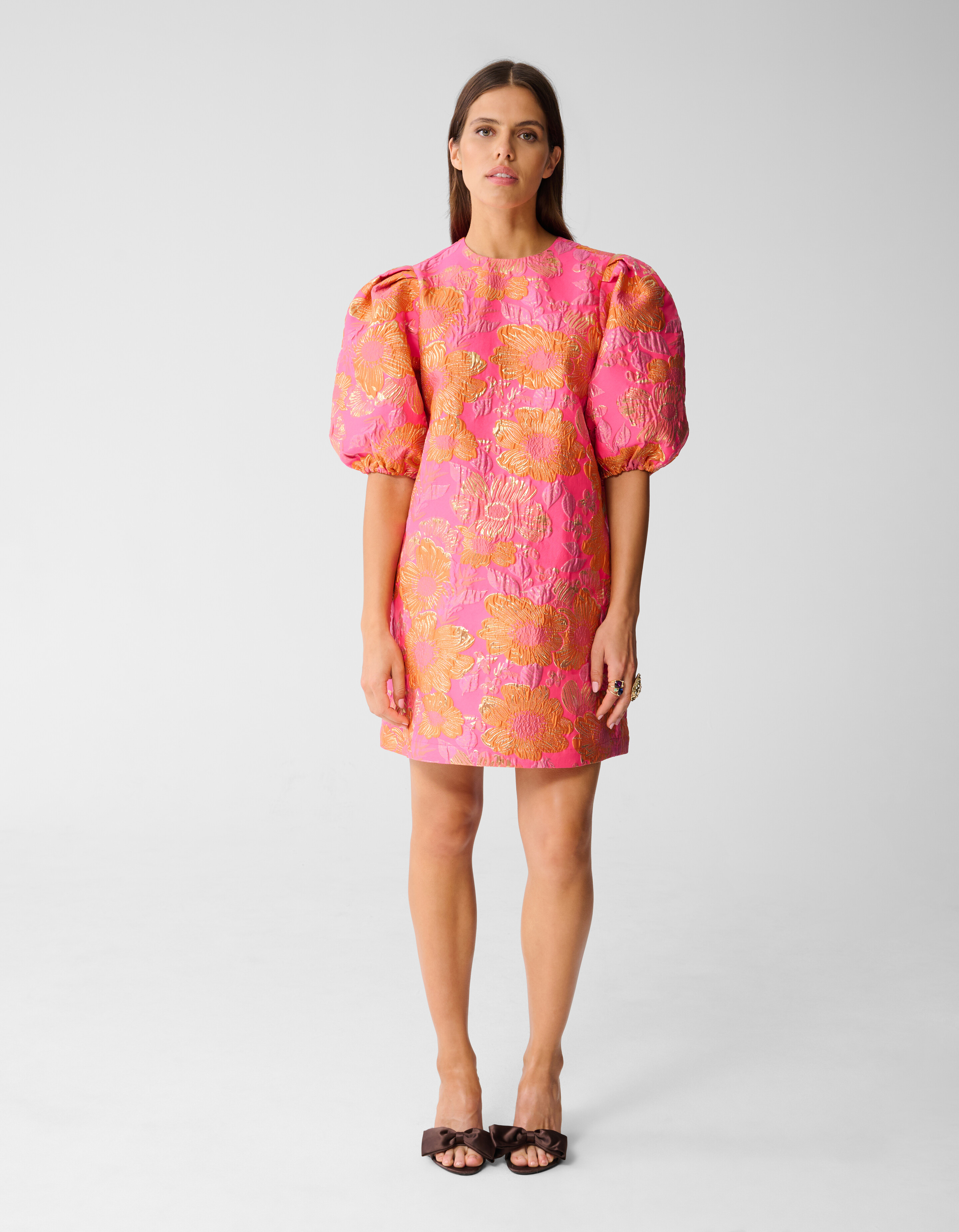 Jacquard Flower Mini Jurk Roze SHOEBY WOMEN