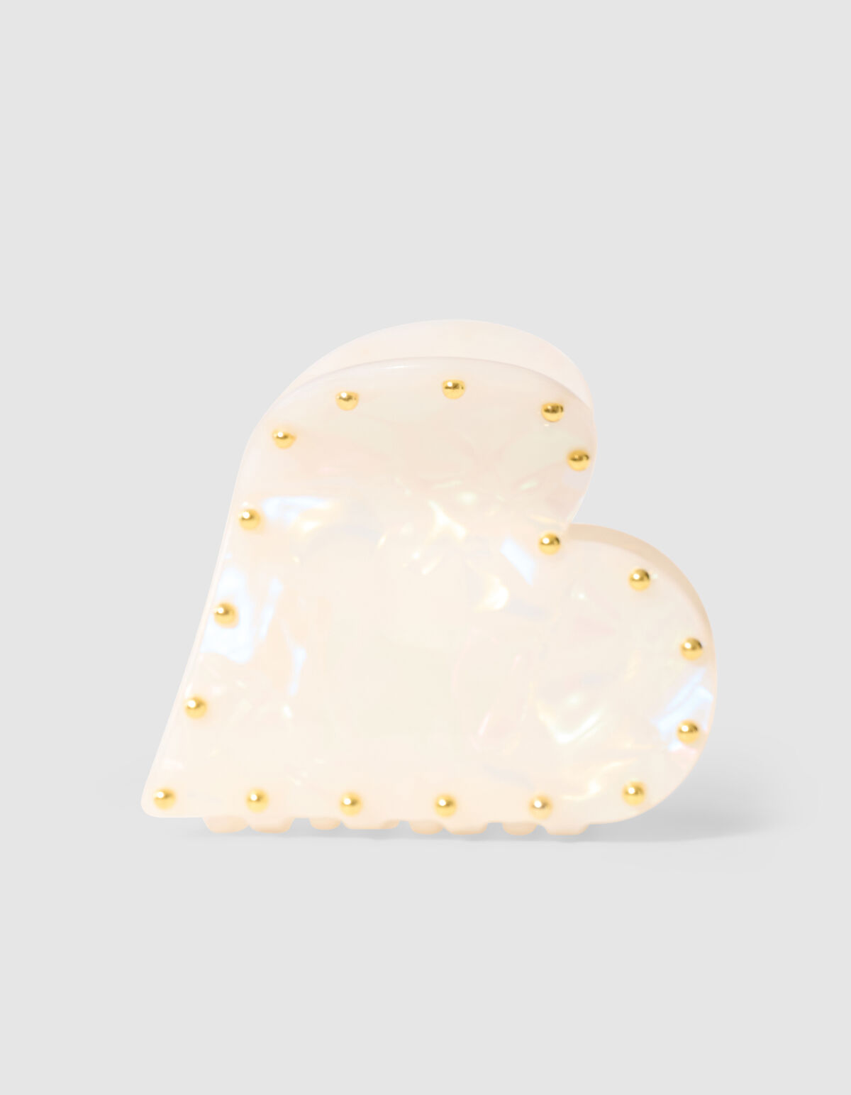 Studded Heart Haarclip Gebroken Wit SHOEBY ACCESSOIRES