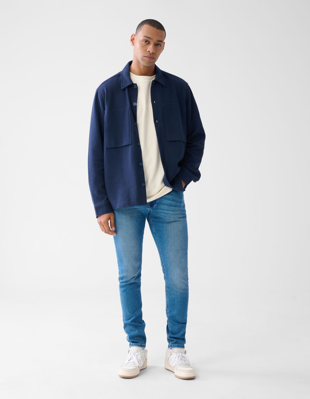 Structuur Overshirt Donkerblauw SHOEBY MEN