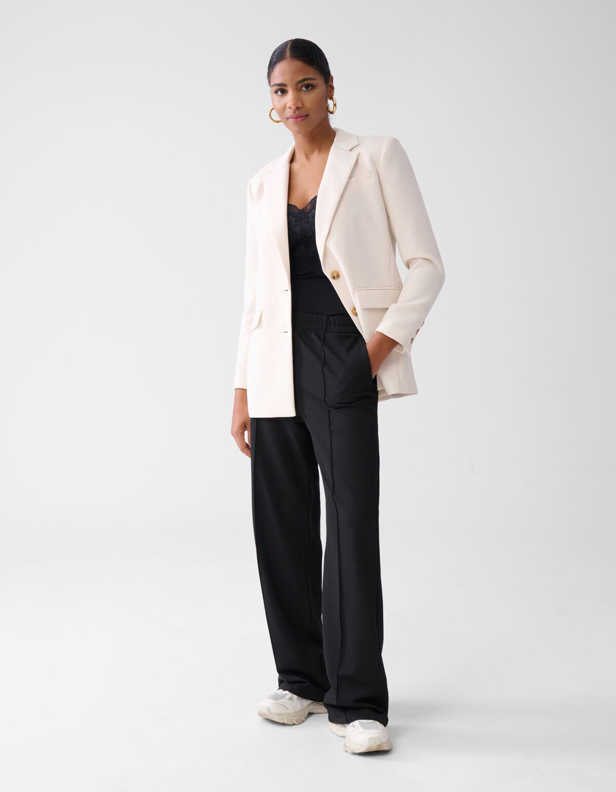 Oversized Blazer Gebroken Wit SHOEBY WOMEN