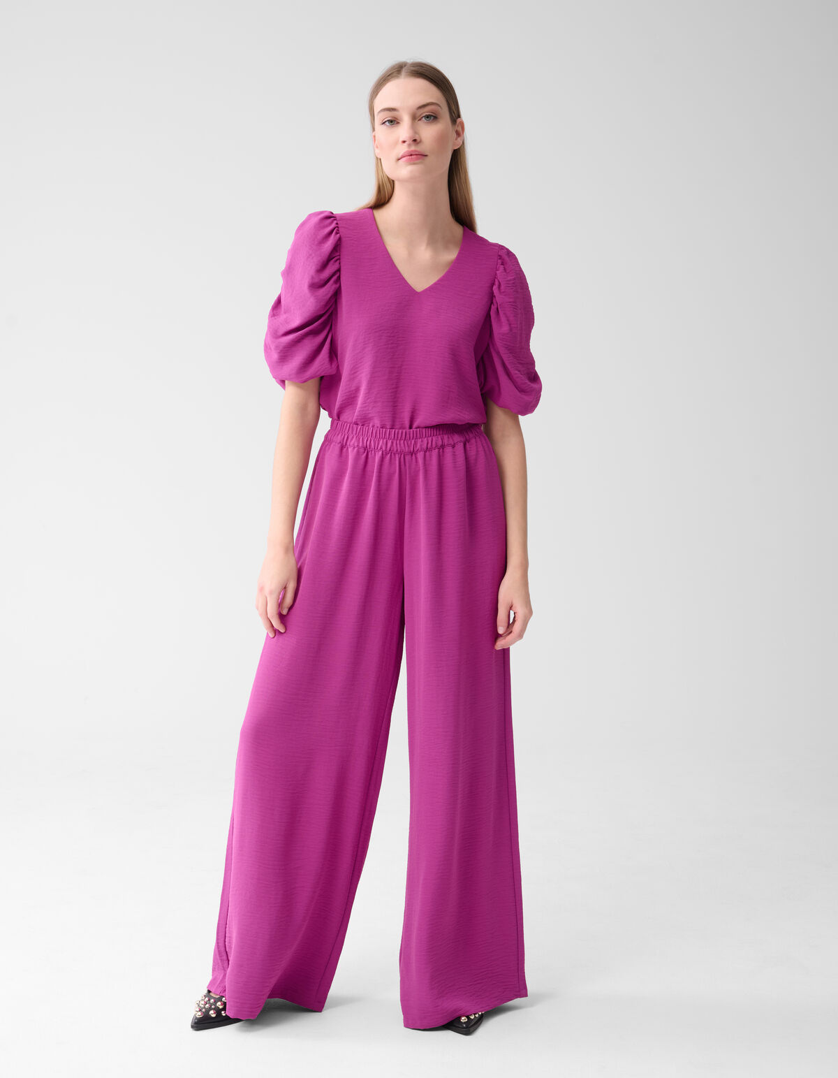 Twist Wide Leg Broek Paars SHOEBY WOMEN