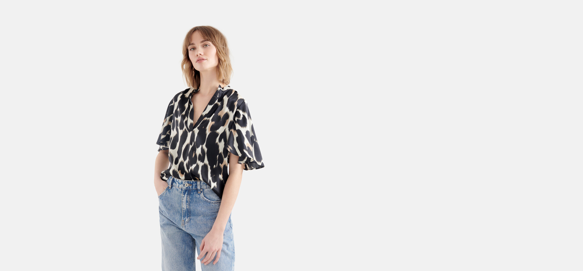 Leopard Top Gebroken Wit SHOEBY WOMEN