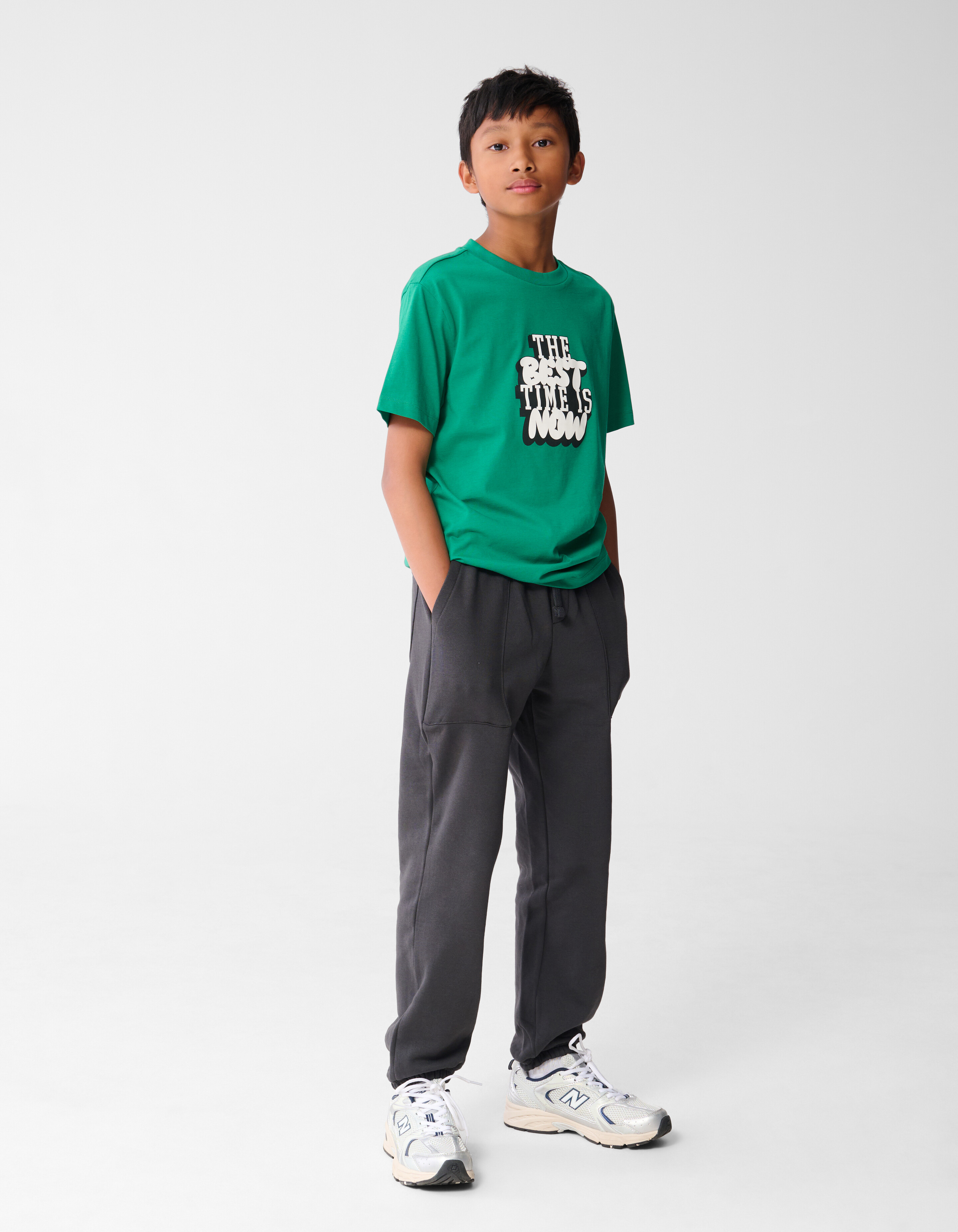 Time Artwork T-shirt Groen SHOEBY BOYS