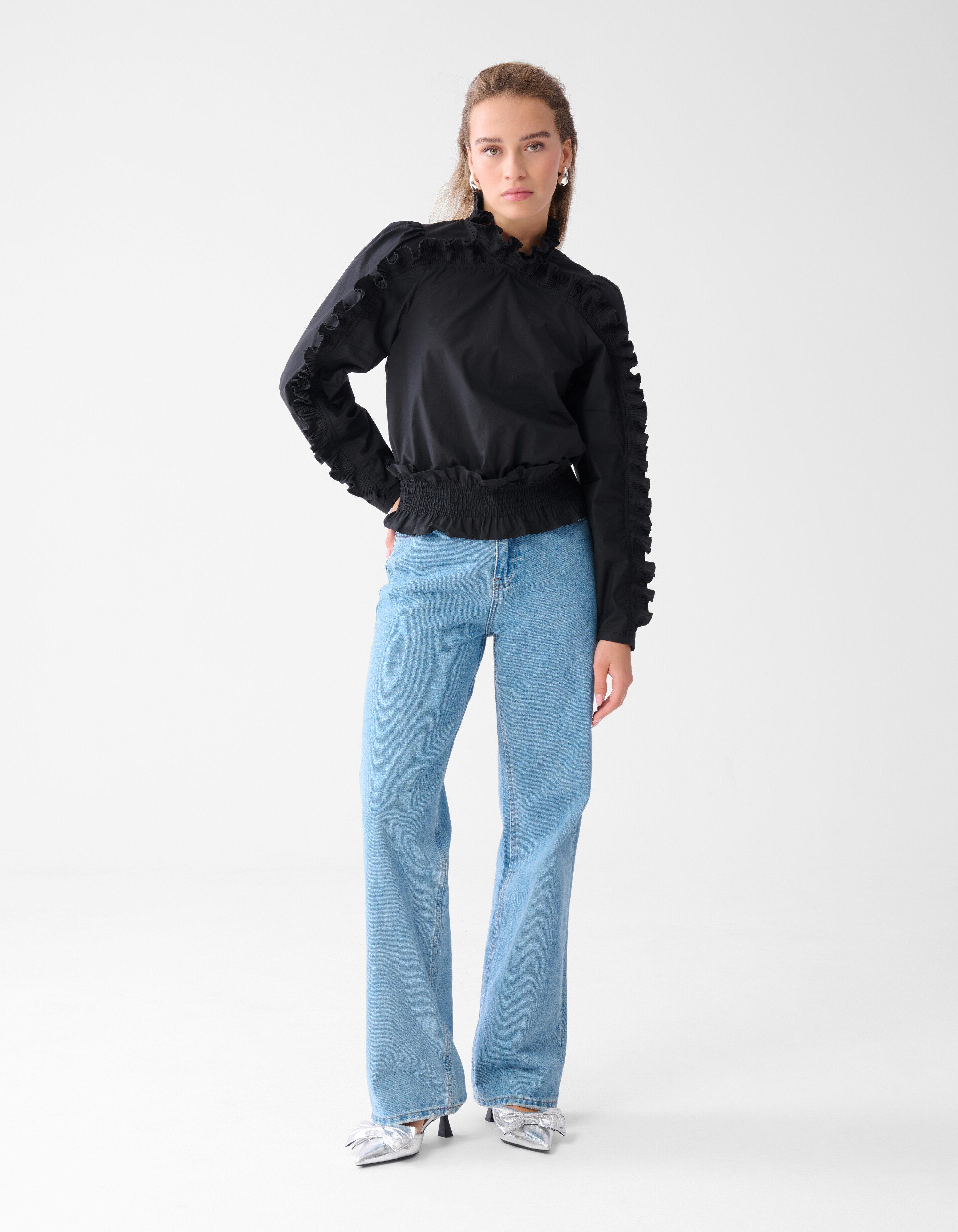 Ruffle Top Zwart SHOEBY WOMEN