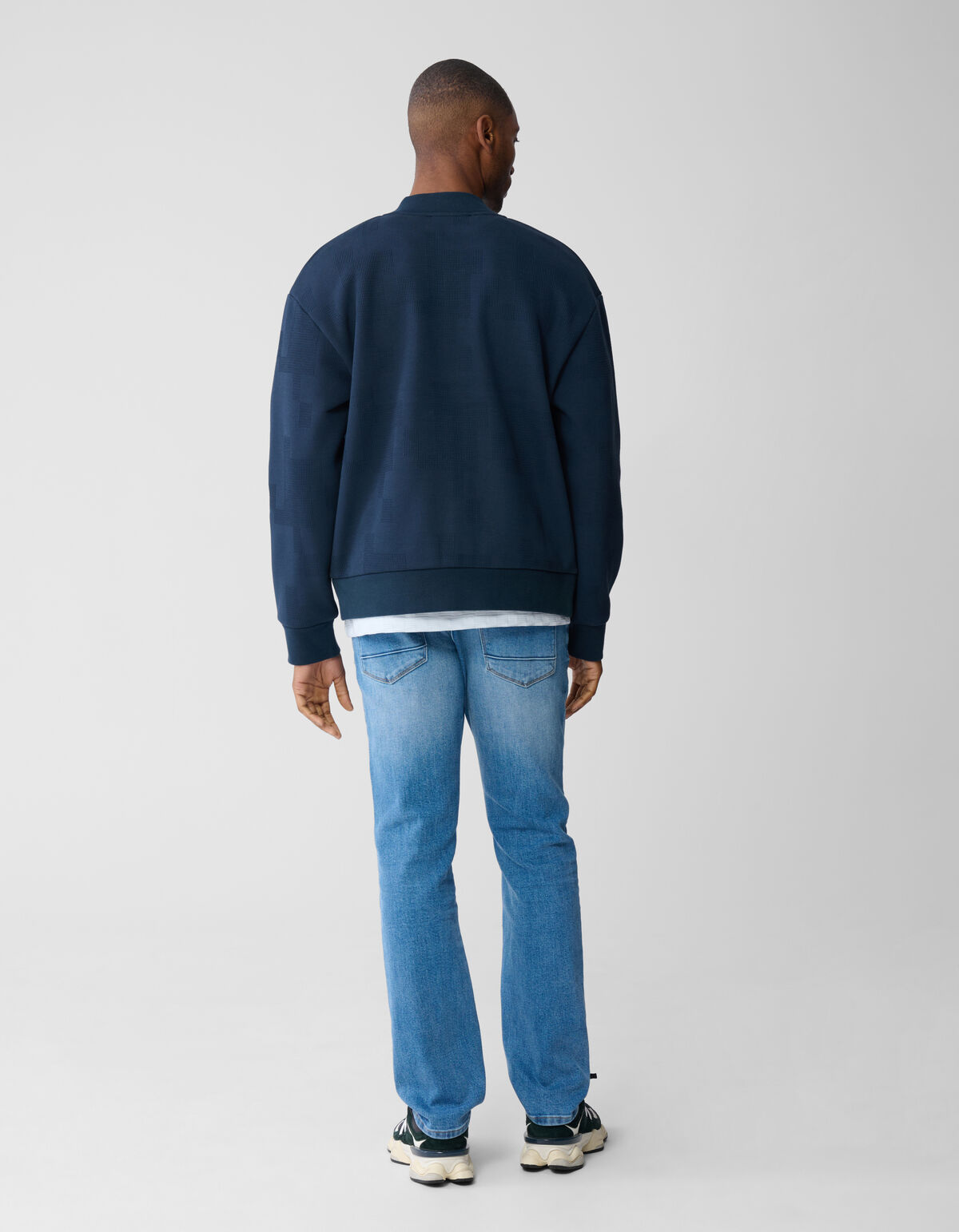 Jacquard Bomber Jack Donkerblauw SHOEBY MEN