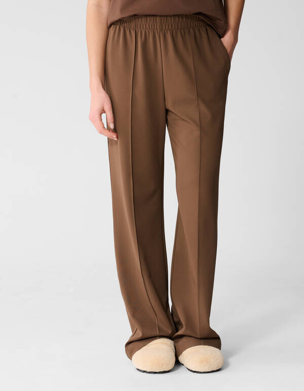 Basis Wide Leg Broek Bruin SHOEBY WOMEN