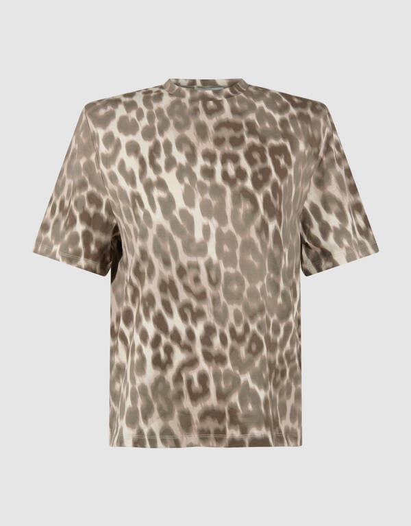 Leopard Padded T-shirt Lichtbruin SHOEBY WOMEN