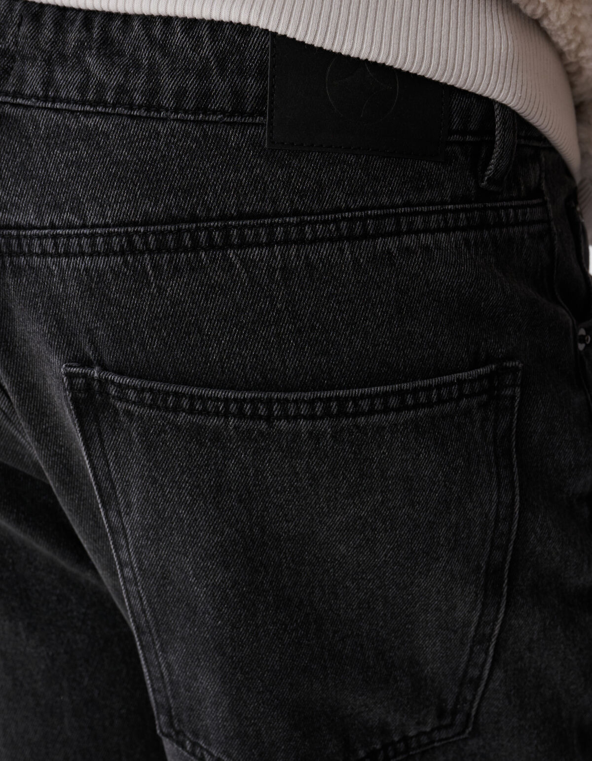 Baggy Fit Jeans Donkergrijs SHOEBY MEN