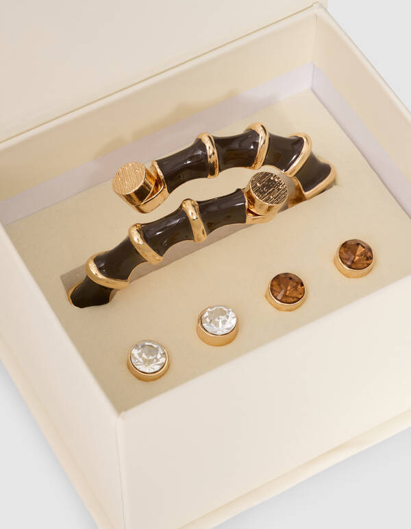 Twisted Strass Bangle Donkerbruin SHOEBY ACCESSOIRES