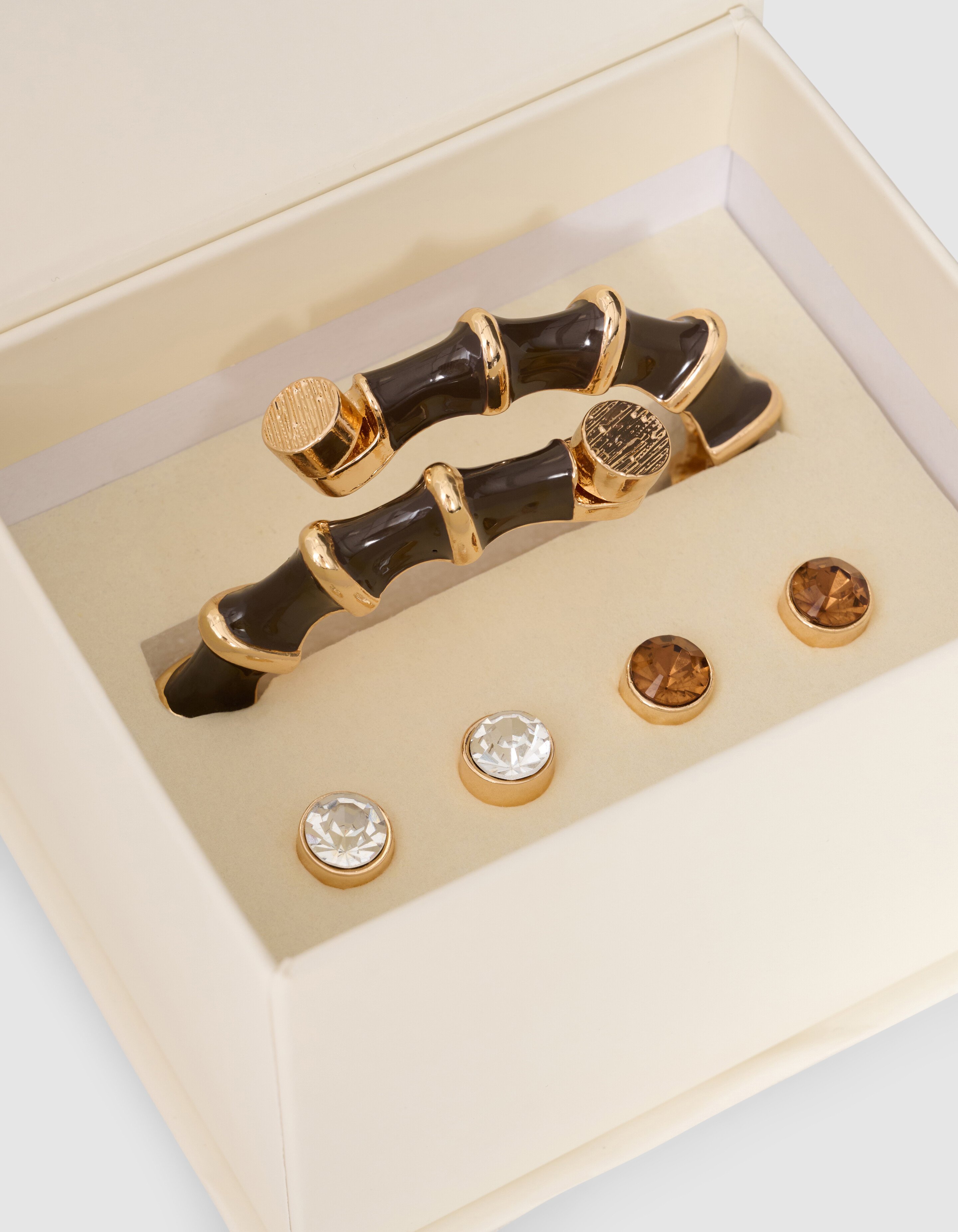 Twisted Strass Bangle Donkerbruin SHOEBY ACCESSOIRES