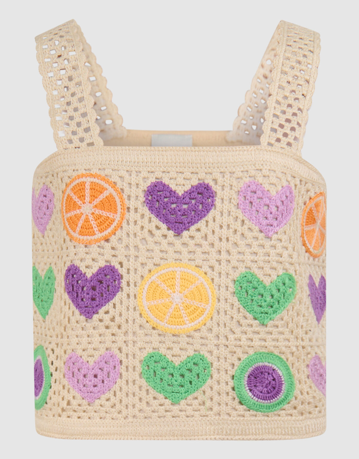 Crochet Artwork Top Gebroken Wit SHOEBY GIRLS