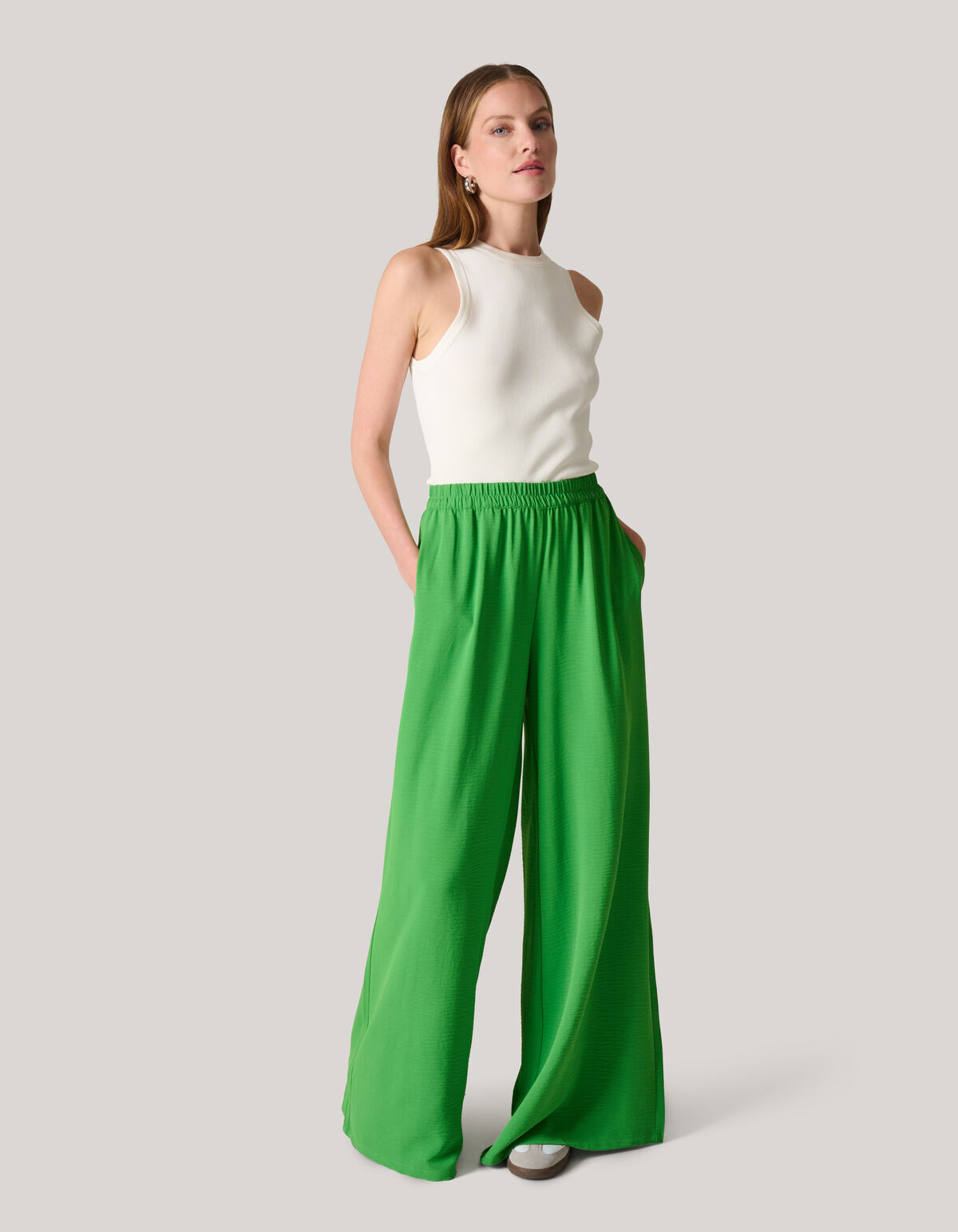 Wide Leg Broek Groen SHOEBY WOMEN