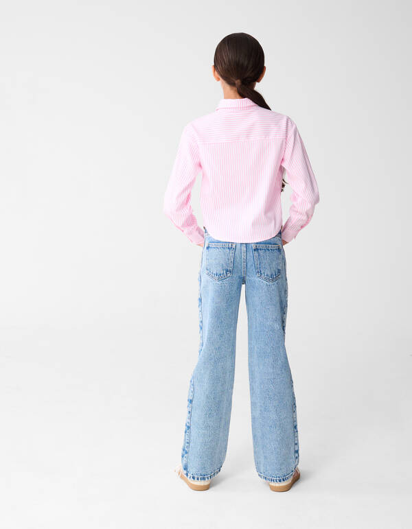 Pinstripe Heart Blouse Roze SHOEBY GIRLS