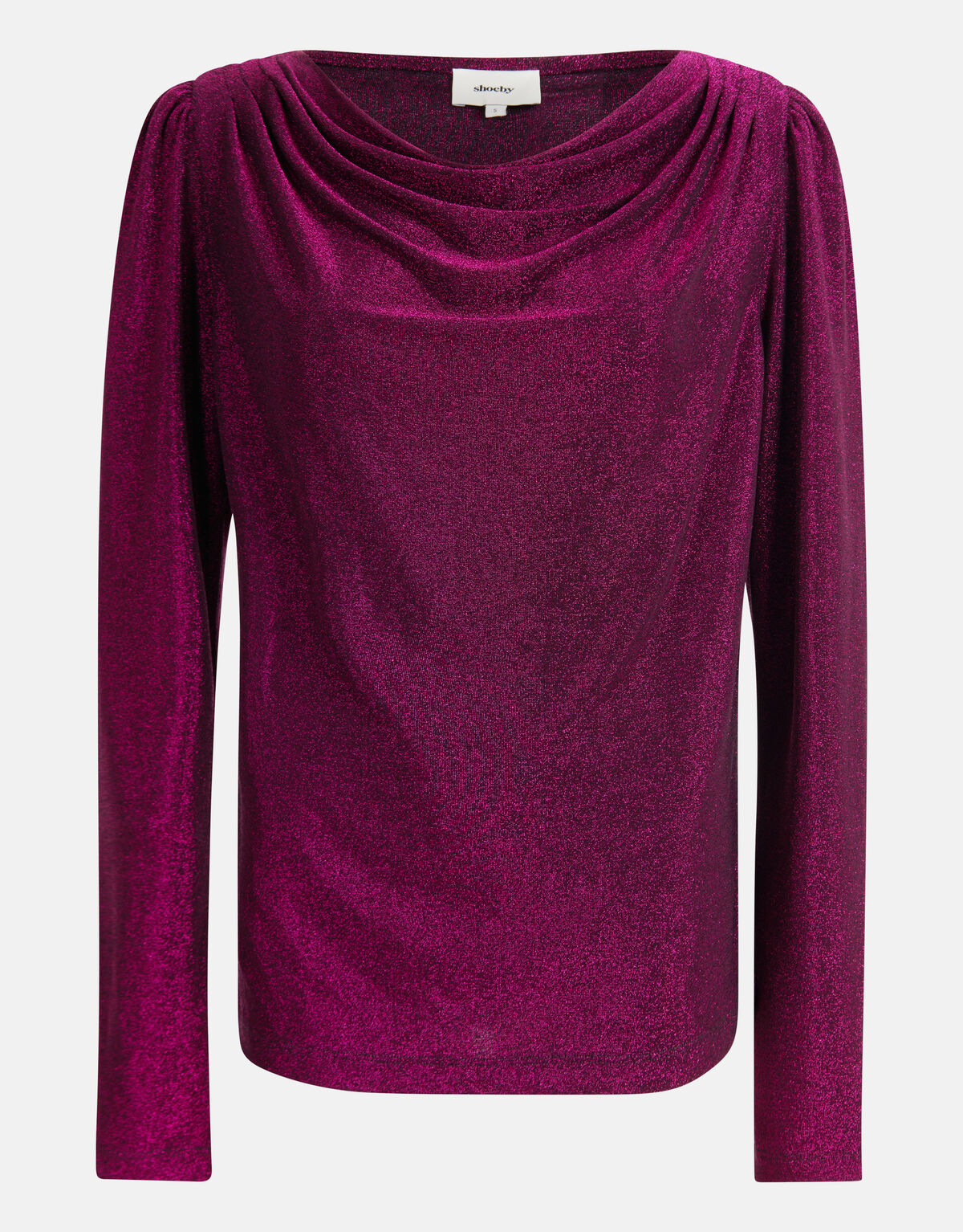 Gedrapeerde Glitter Top Paars SHOEBY WOMEN
