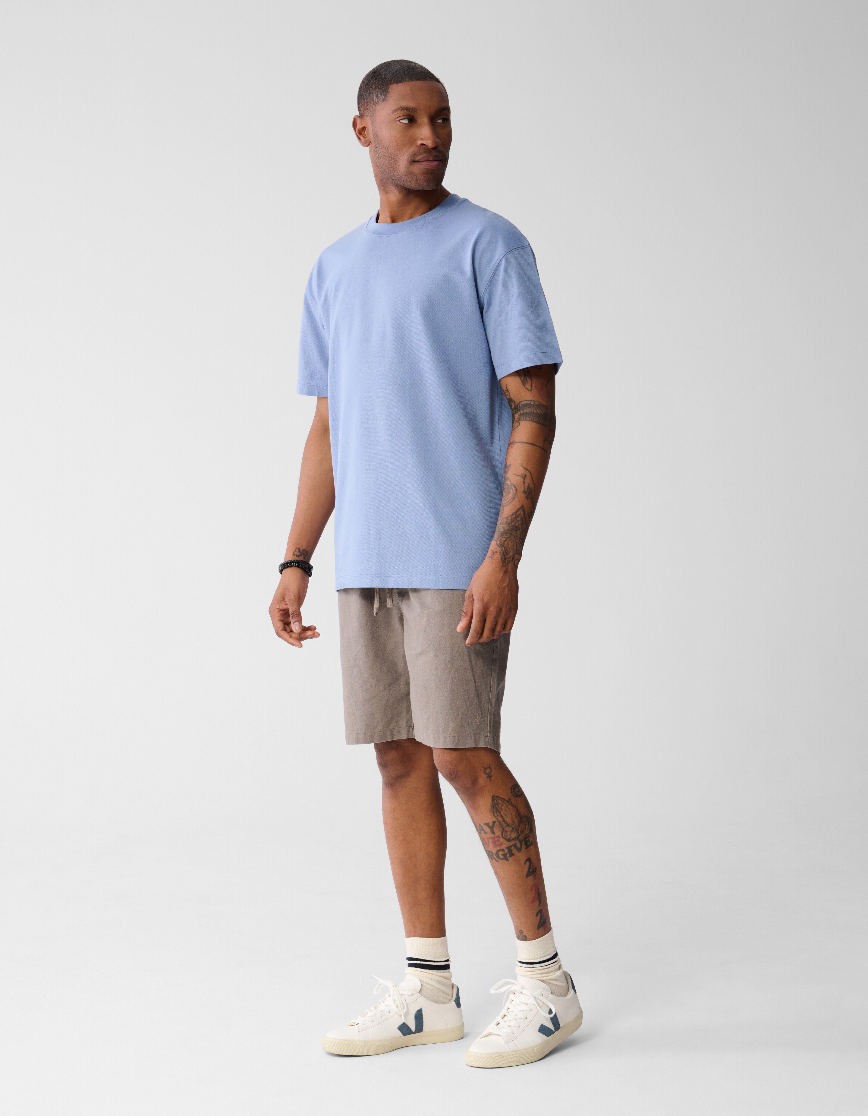 Crochet T-shirt Lichtblauw SHOEBY MEN