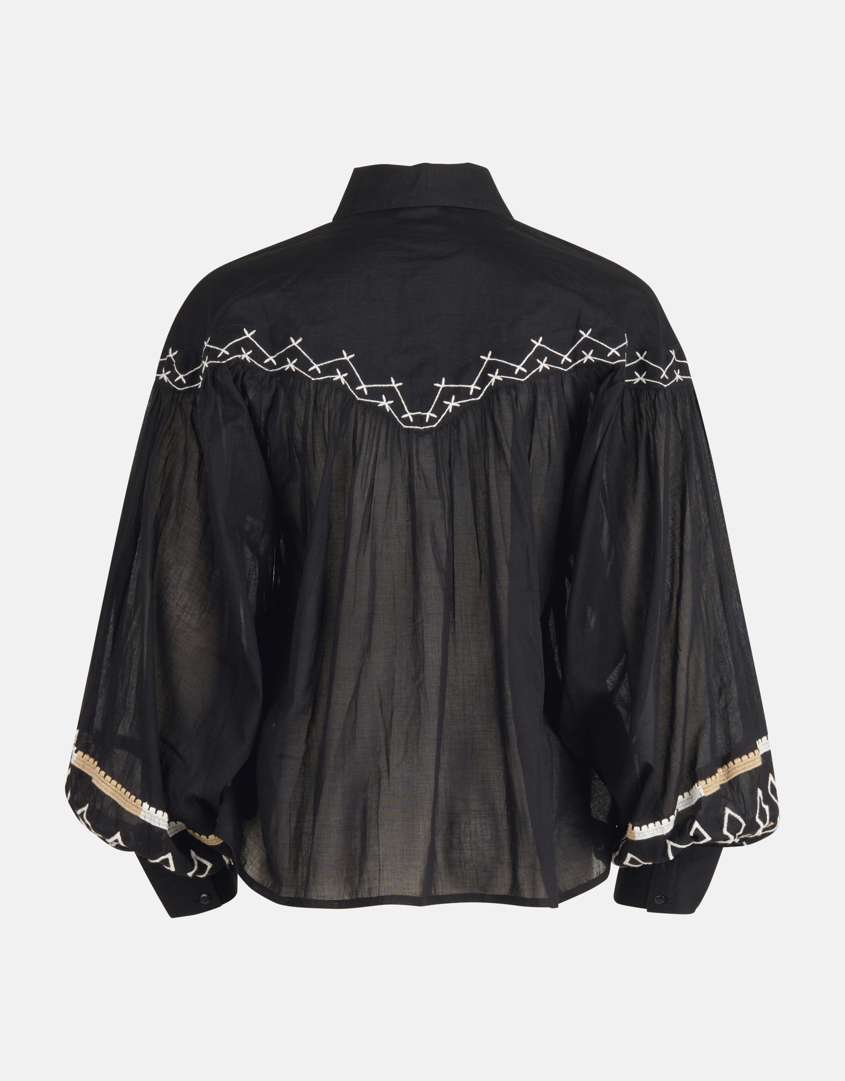 Embroidery Blouse Zwart SHOEBY WOMEN