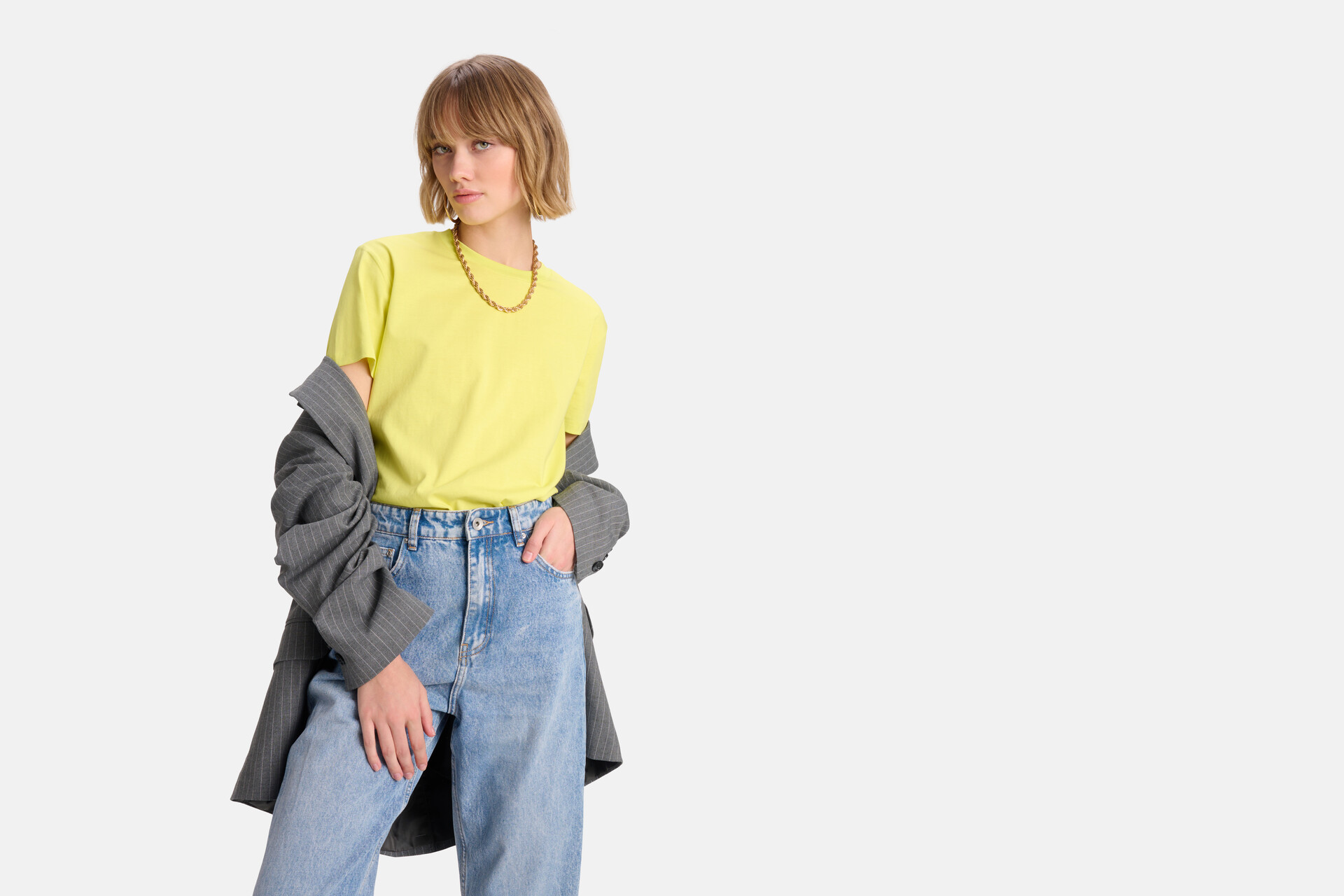 Basis T-shirt Lime Groen SHOEBY WOMEN