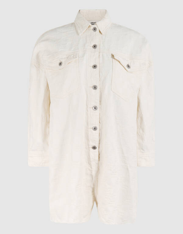 Structuur Jumpsuit Gebroken Wit SHOEBY WOMEN