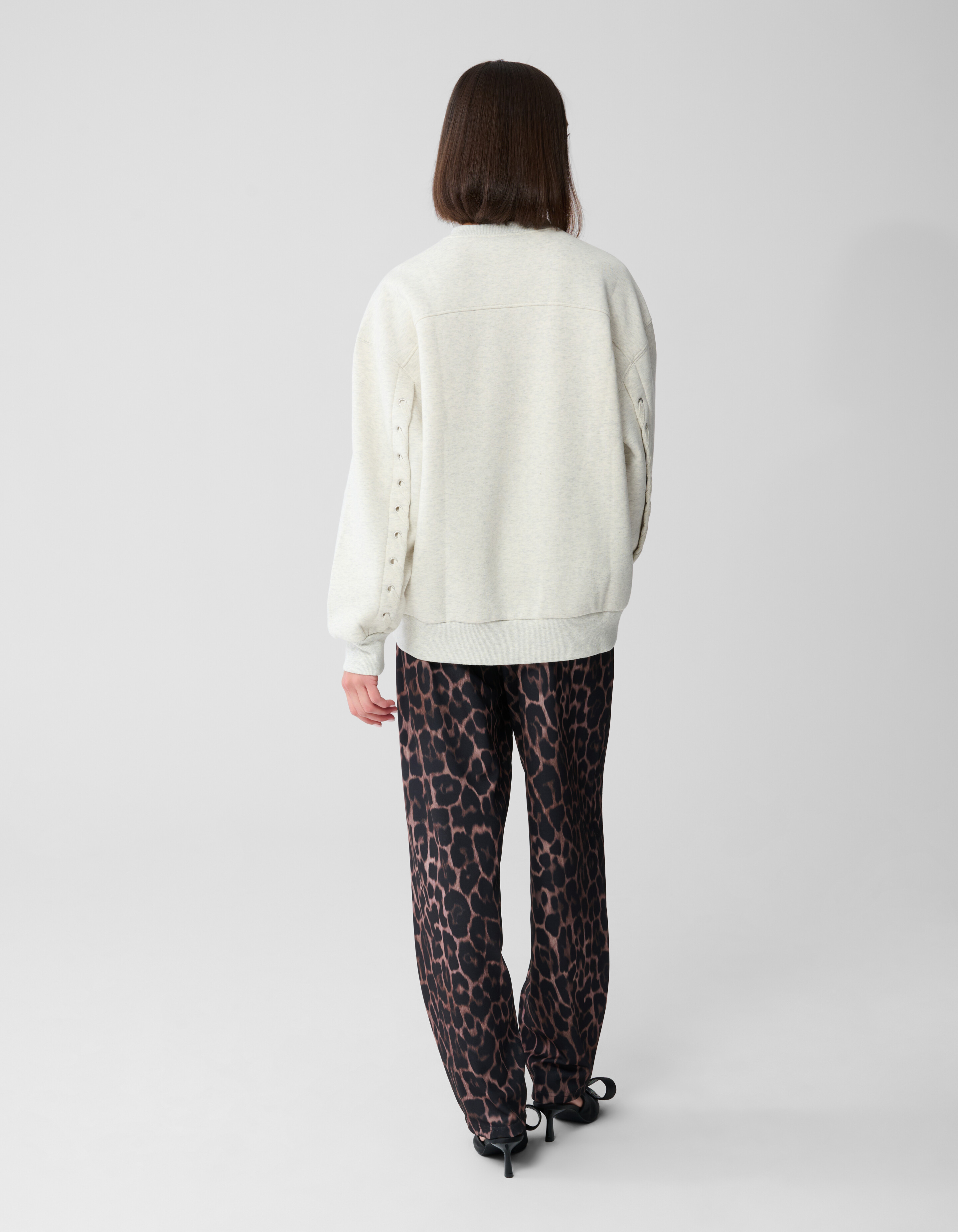 Lace Up Sweater Lichtgrijs SHOEBY WOMEN
