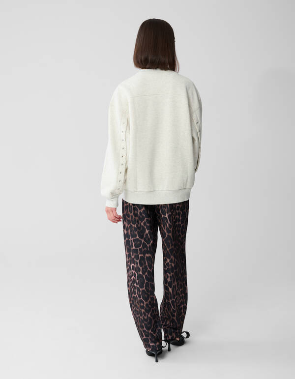 Lace Up Sweater Lichtgrijs SHOEBY WOMEN