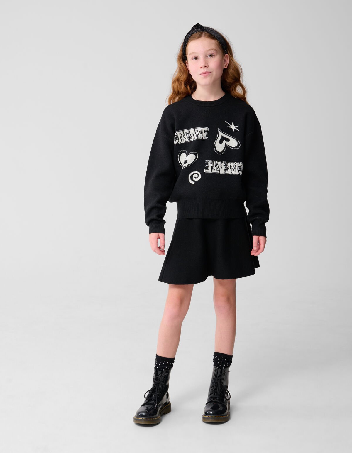 Knit Mini Rok Zwart SHOEBY GIRLS