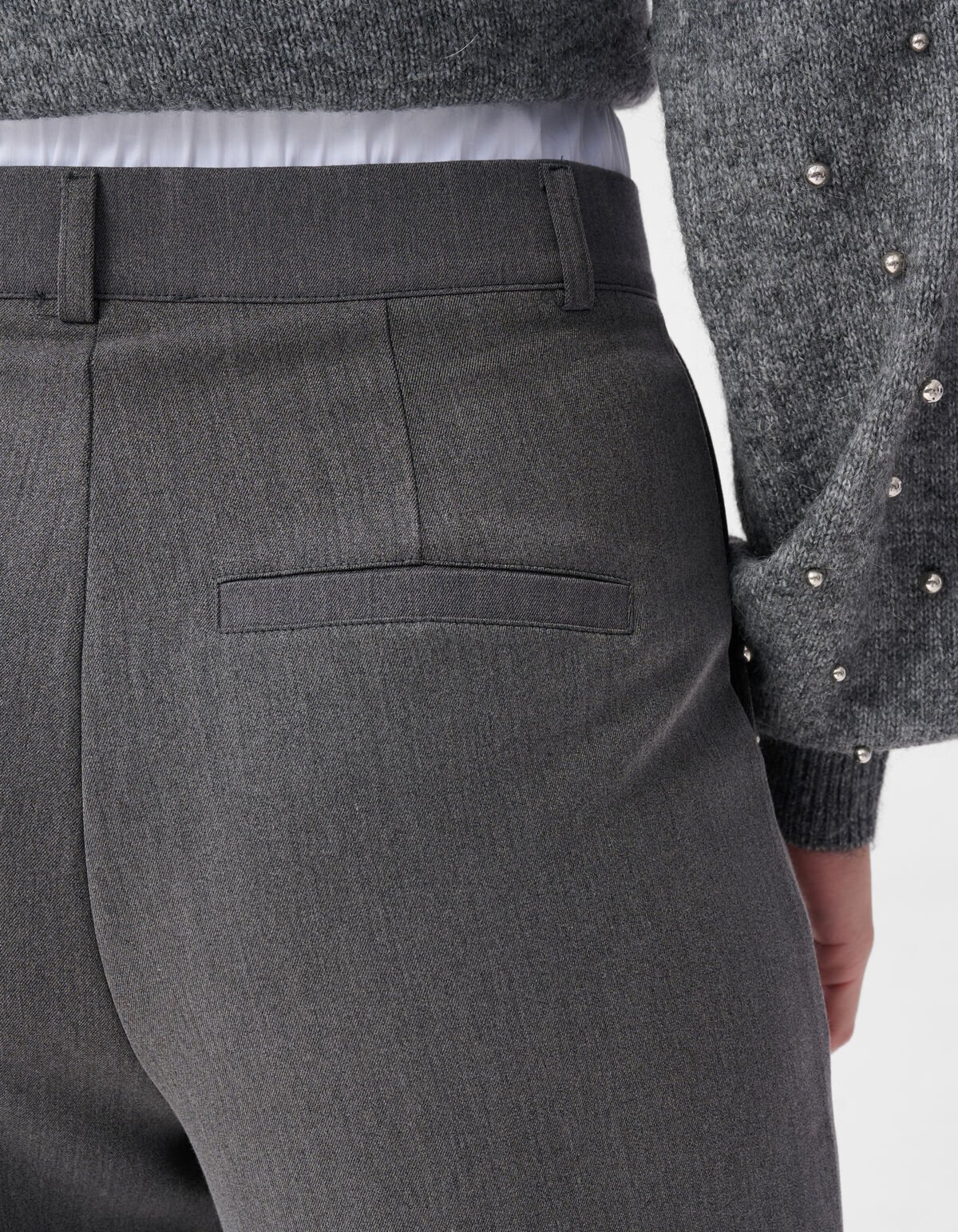 Double Waistband Broek Donkergrjis SHOEBY WOMEN