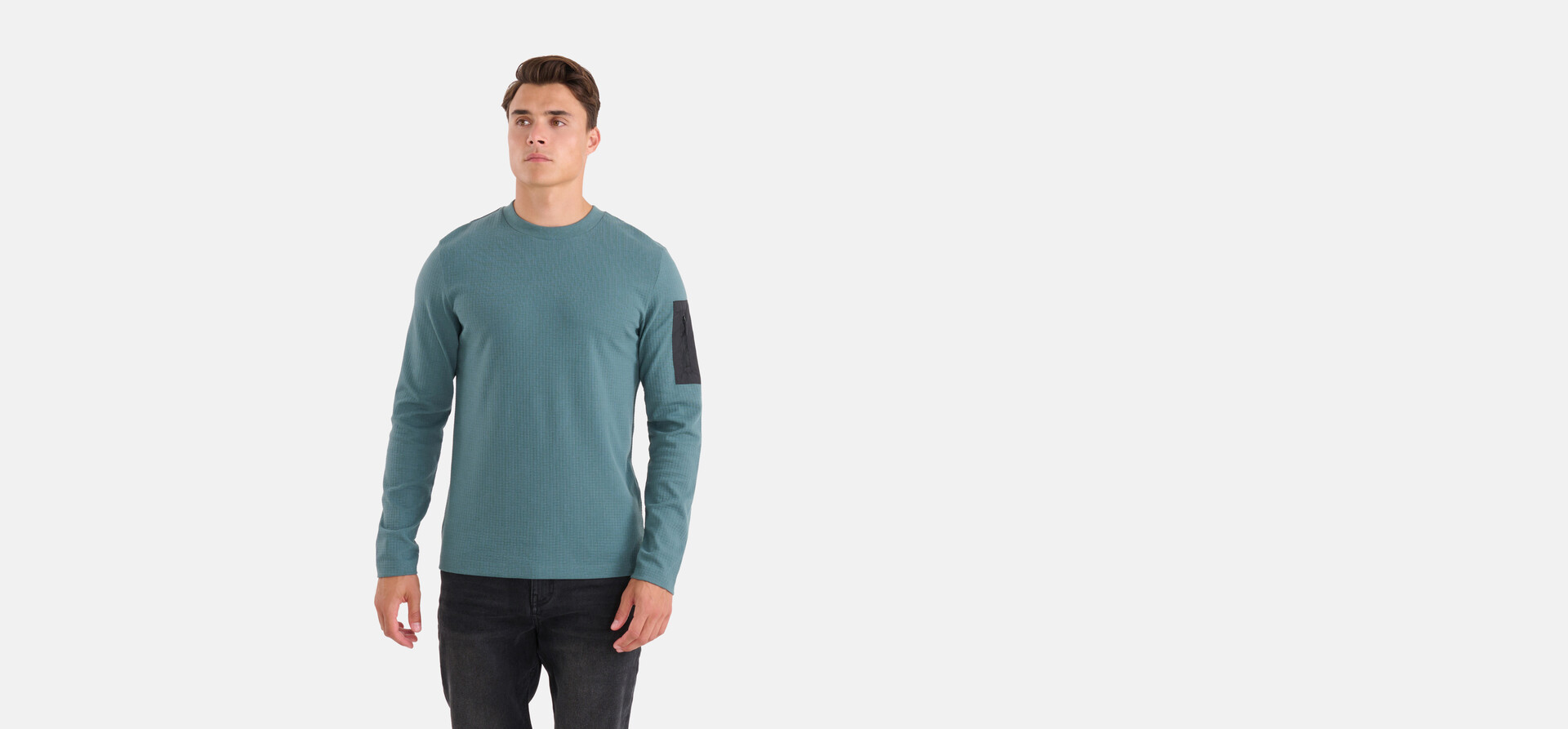Jersey Structuur Longsleeve Blauw SHOEBY MEN