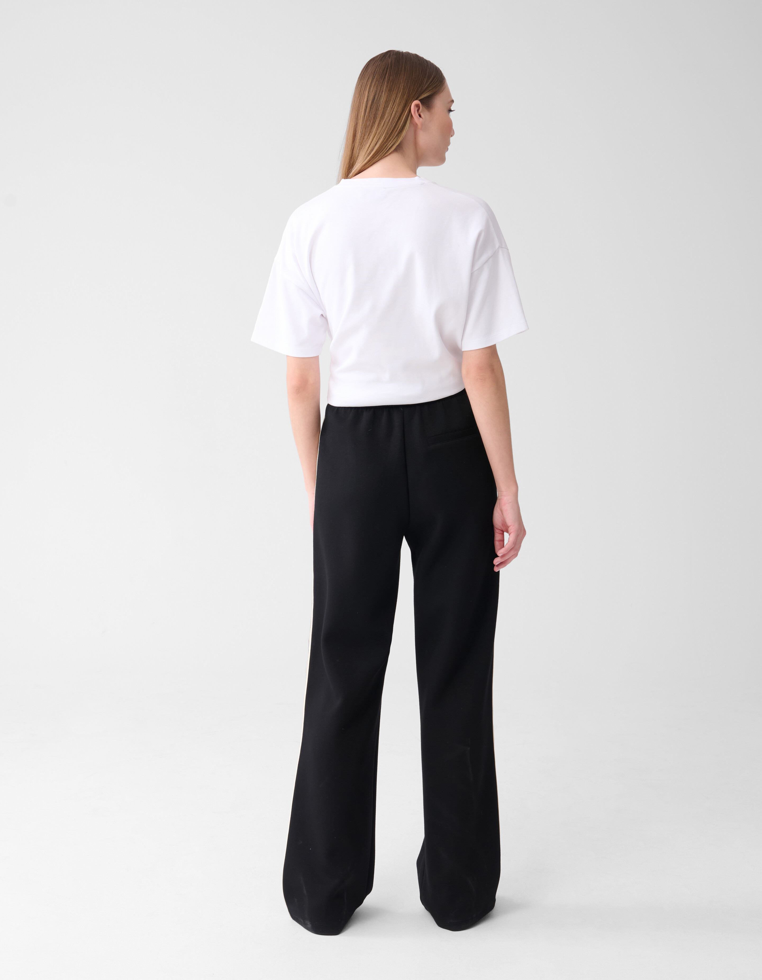 Sporty Wide Leg Broek Zwart SHOEBY WOMEN