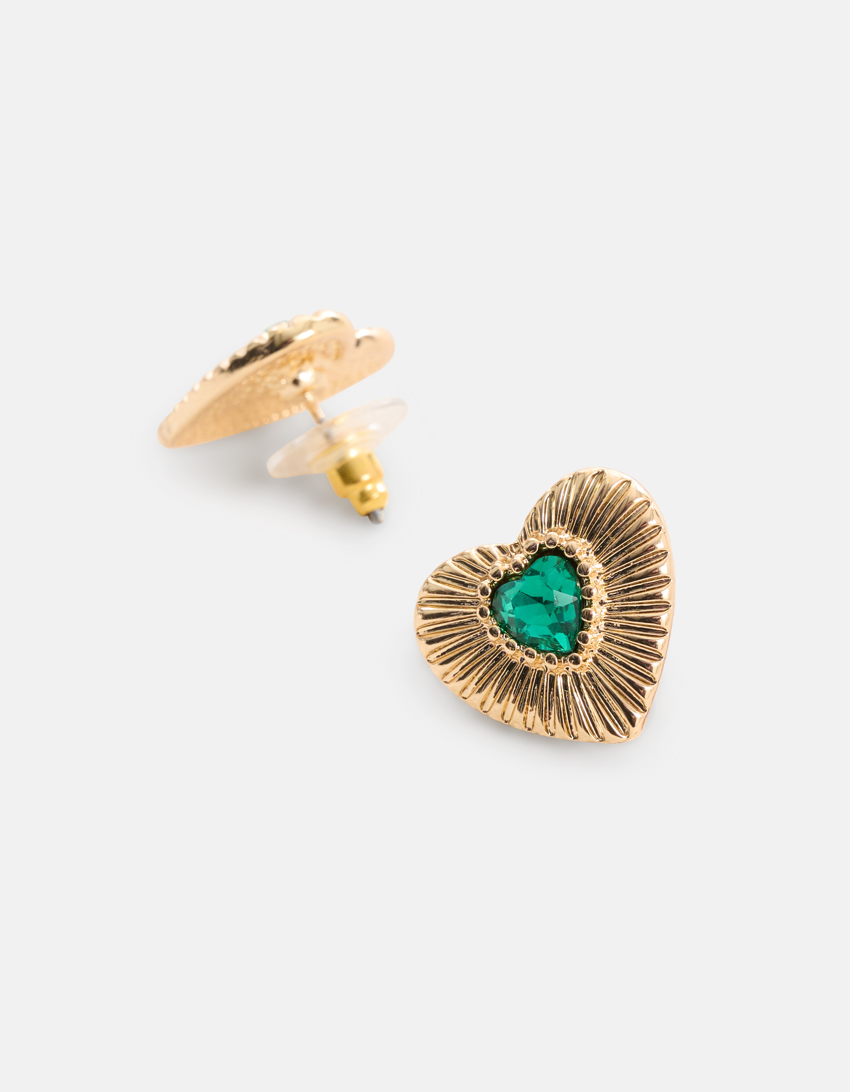 Hart Oorbellen Groen SHOEBY ACCESSOIRES