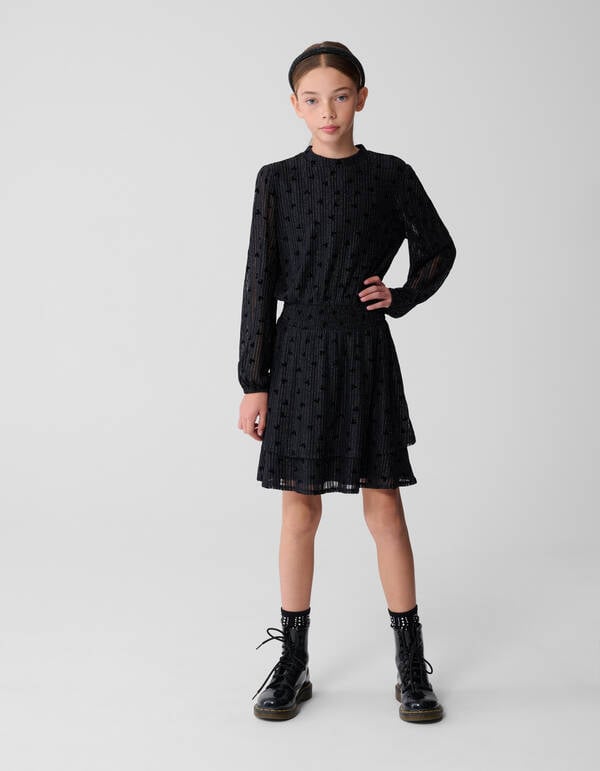 Mesh Heart Mini Jurk Zwart SHOEBY GIRLS