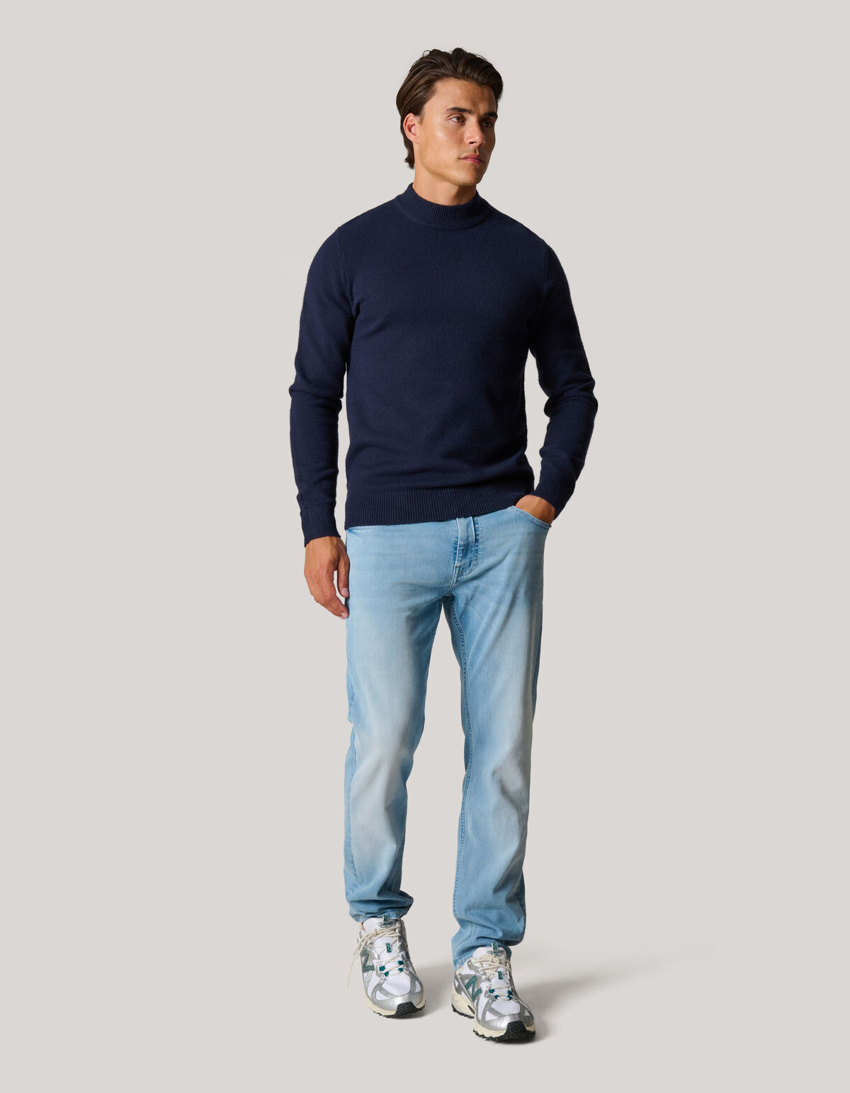 Jacquard Gebreide Trui Donkerblauw SHOEBY MEN