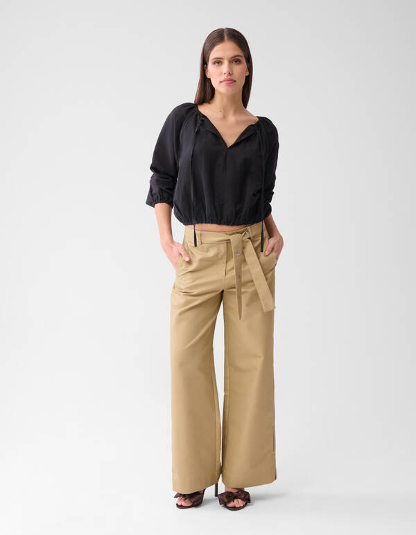 Linnen Blouse Zwart By Mieke SHOEBY WOMEN