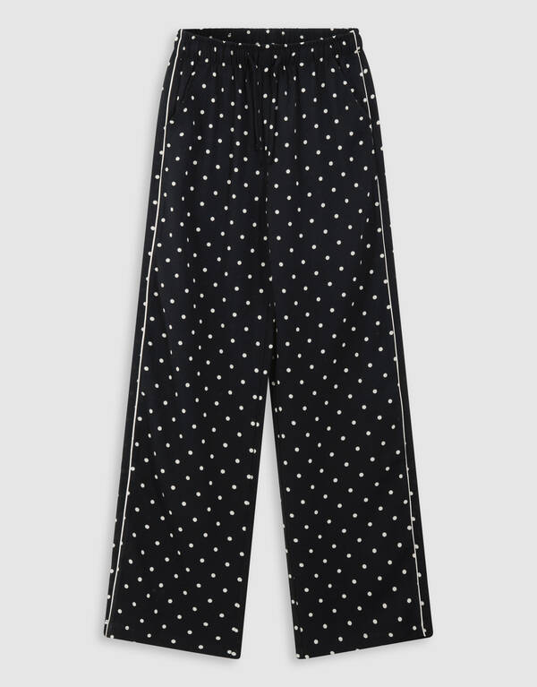 Polkadot Wide Leg Fit Broek Zwart SHOEBY GIRLS