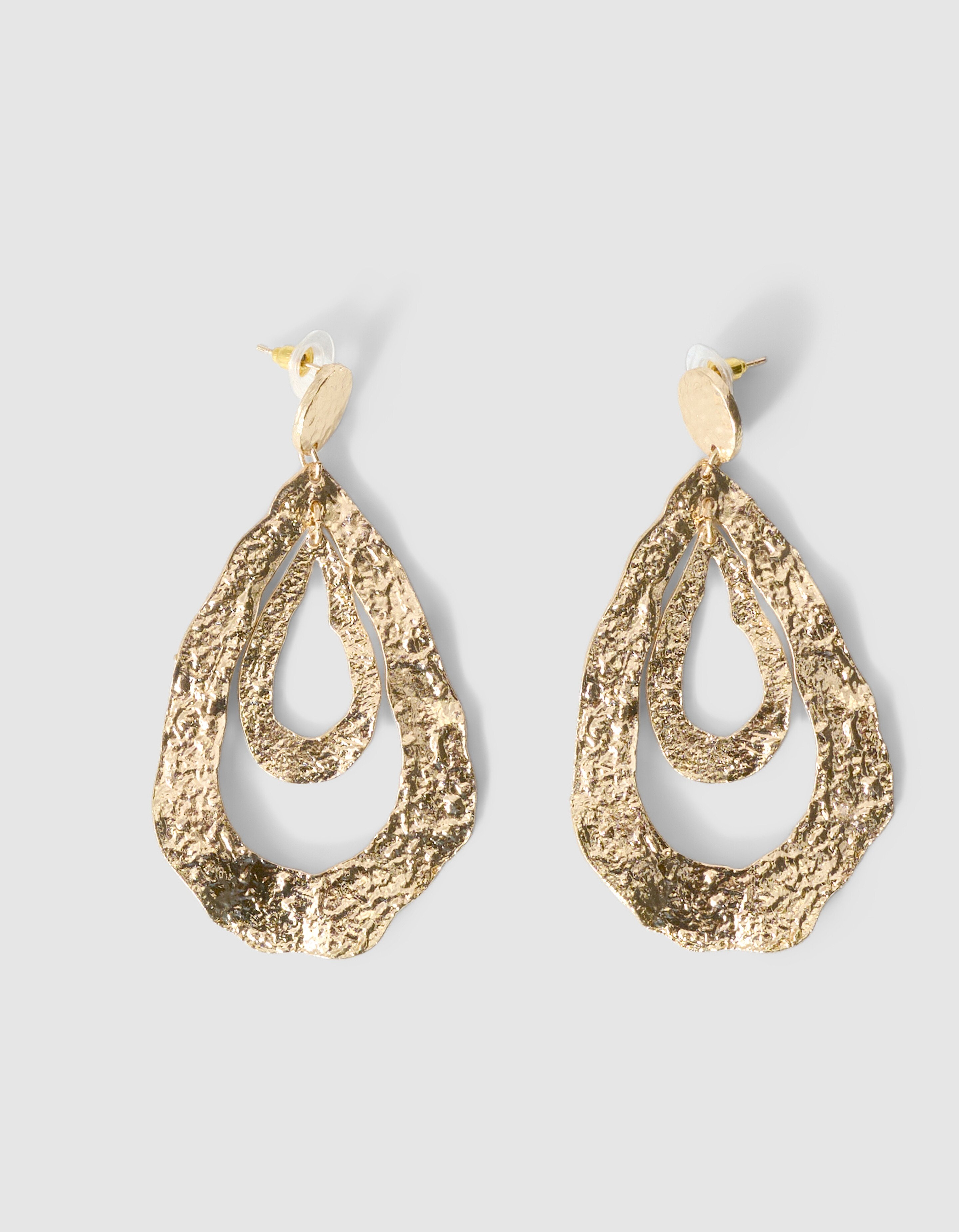 Hammered Oval Oorbellen Goud SHOEBY ACCESSOIRES