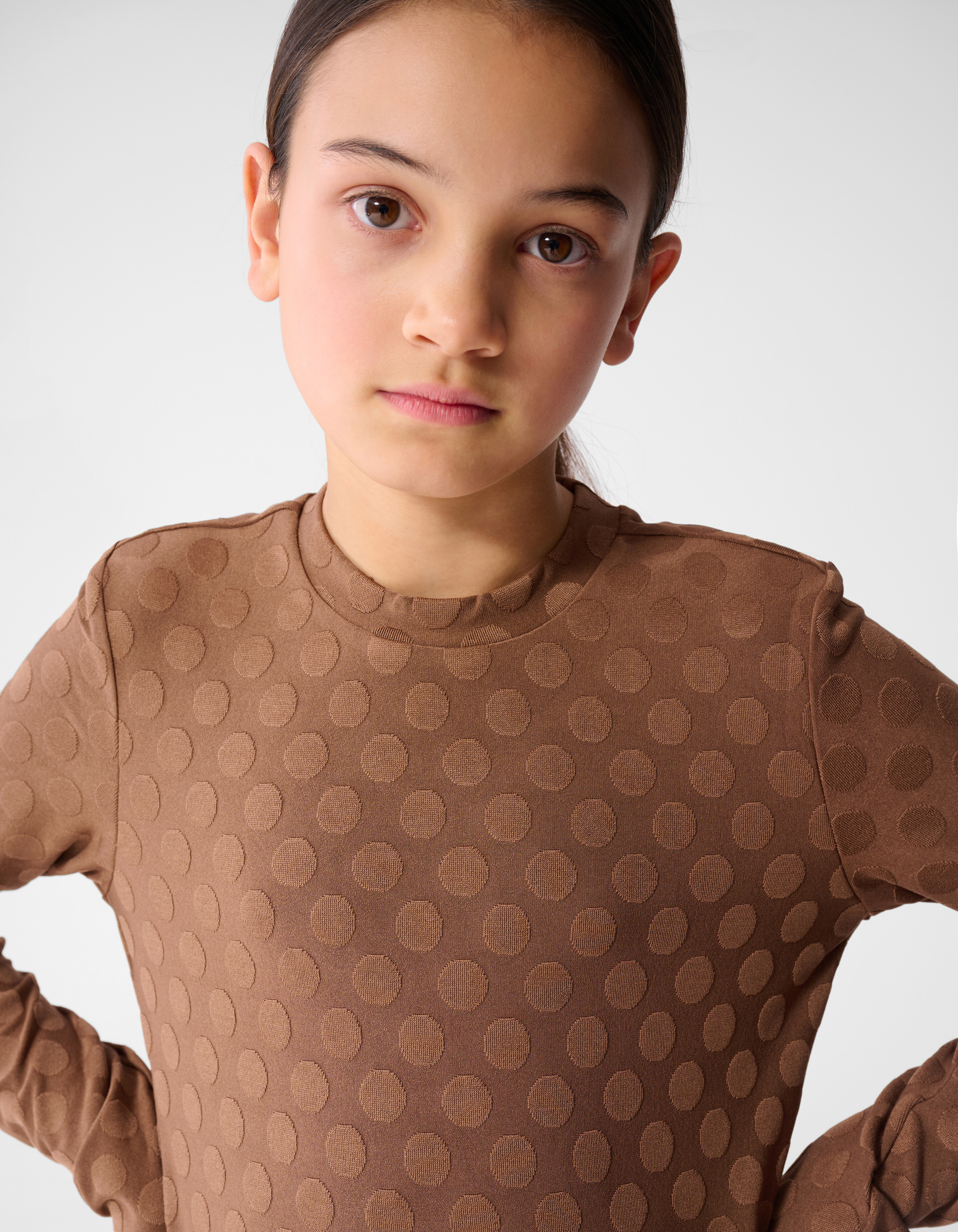 Polkadot Longsleeve Top Bruin SHOEBY GIRLS