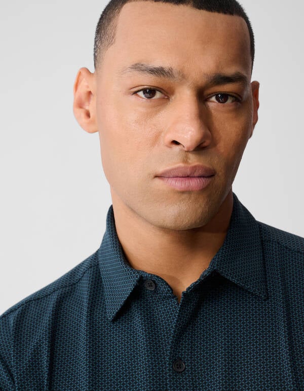 Printed Logo Overhemd Donkergroen SHOEBY MEN