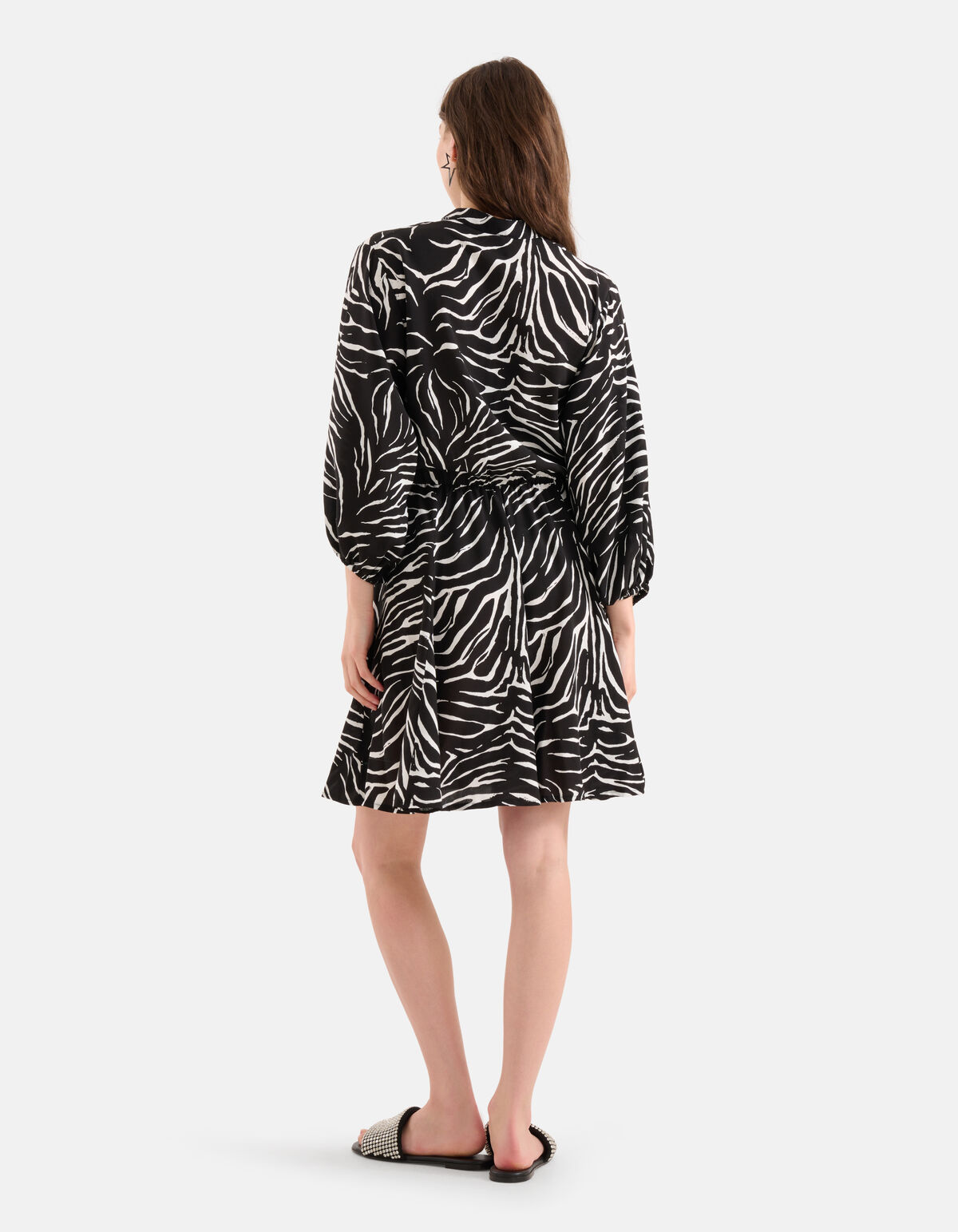 Zebra Print Jurk Zwart/Wit SHOEBY WOMEN
