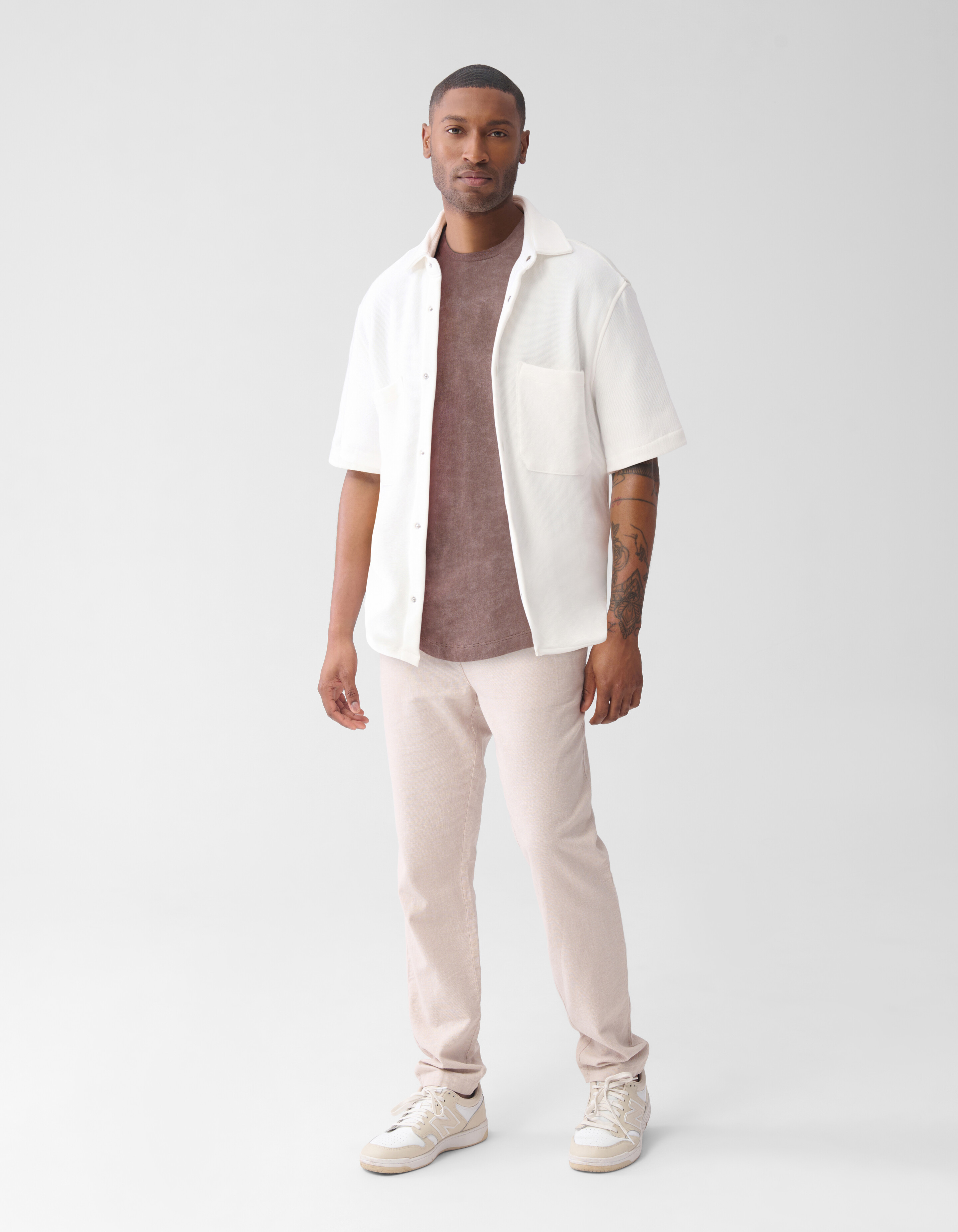 Pique Overshirt Gebroken Wit SHOEBY MEN
