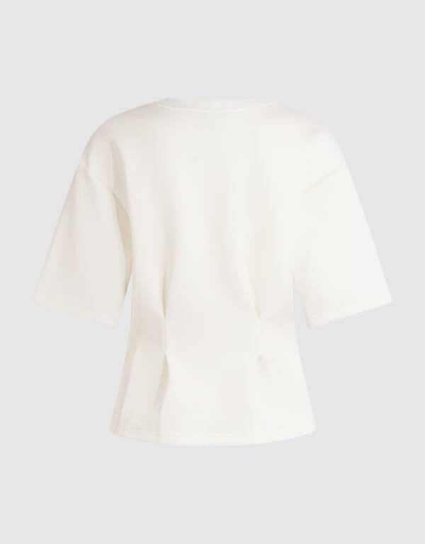 Peplum Scuba T-shirt Gebroken Wit SHOEBY WOMEN
