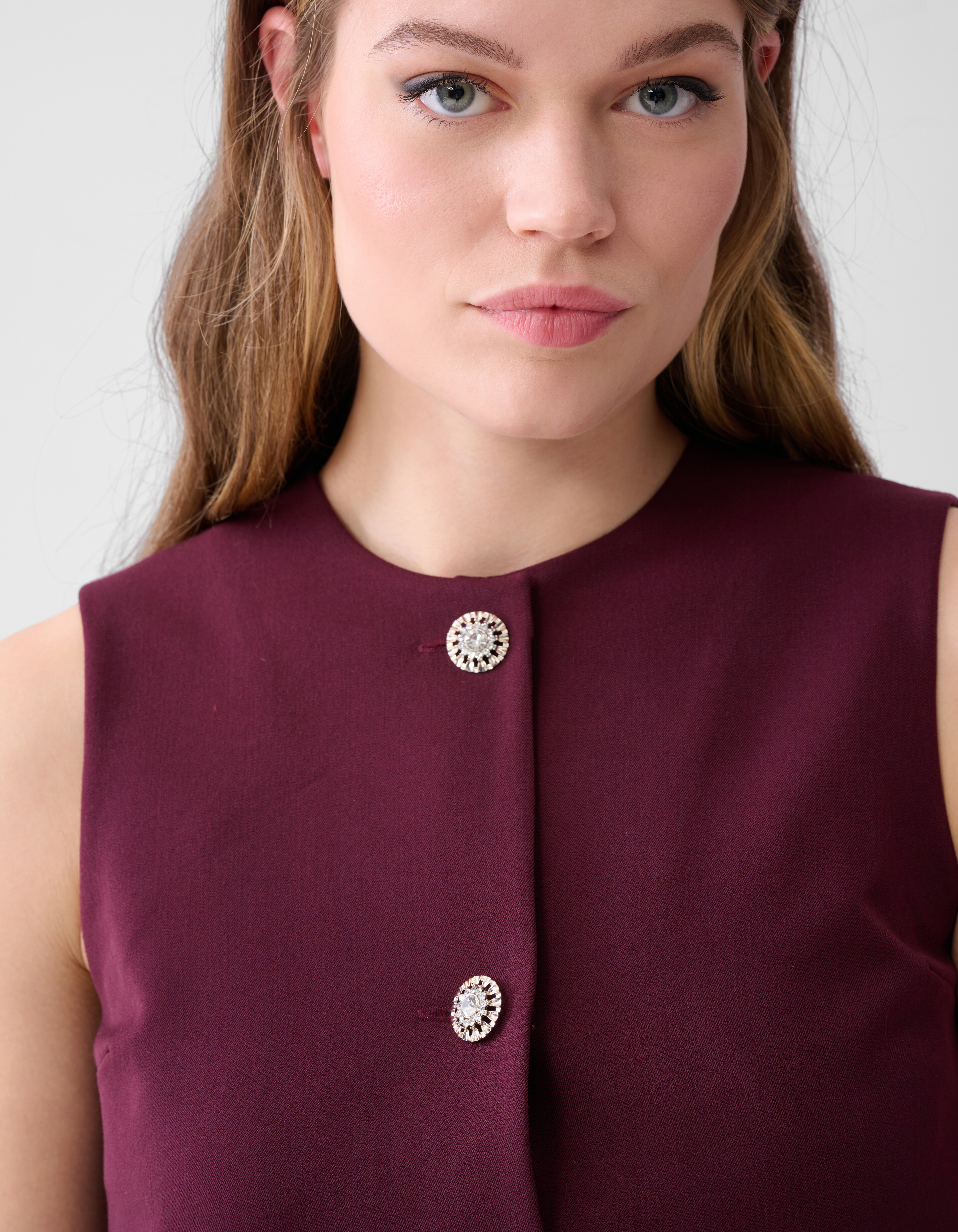 Strass Knopen Gilet Bordeaux SHOEBY WOMEN