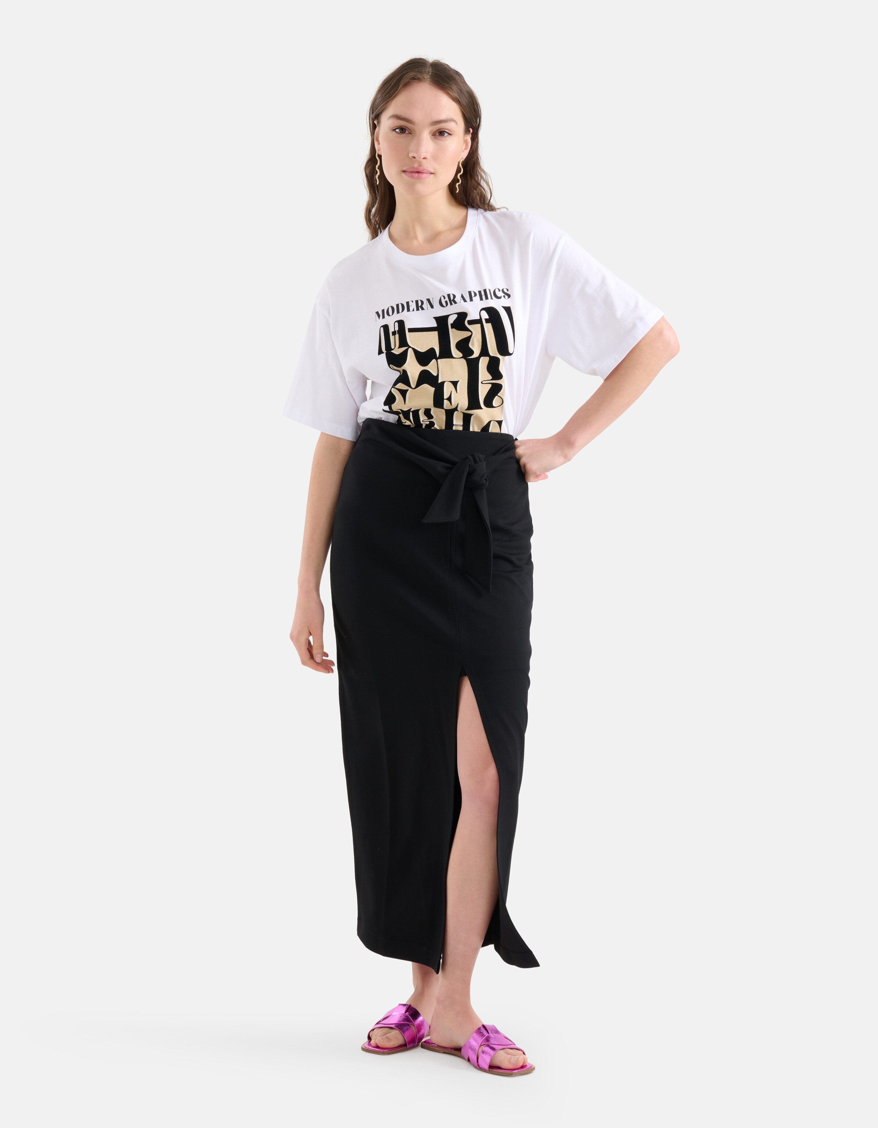Knot Maxi Rok Zwart SHOEBY WOMEN