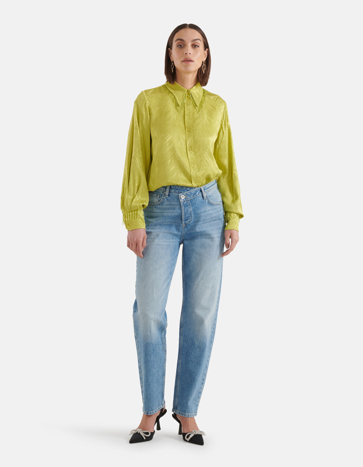 Fringe Blouse Limoengroen SHOEBY WOMEN