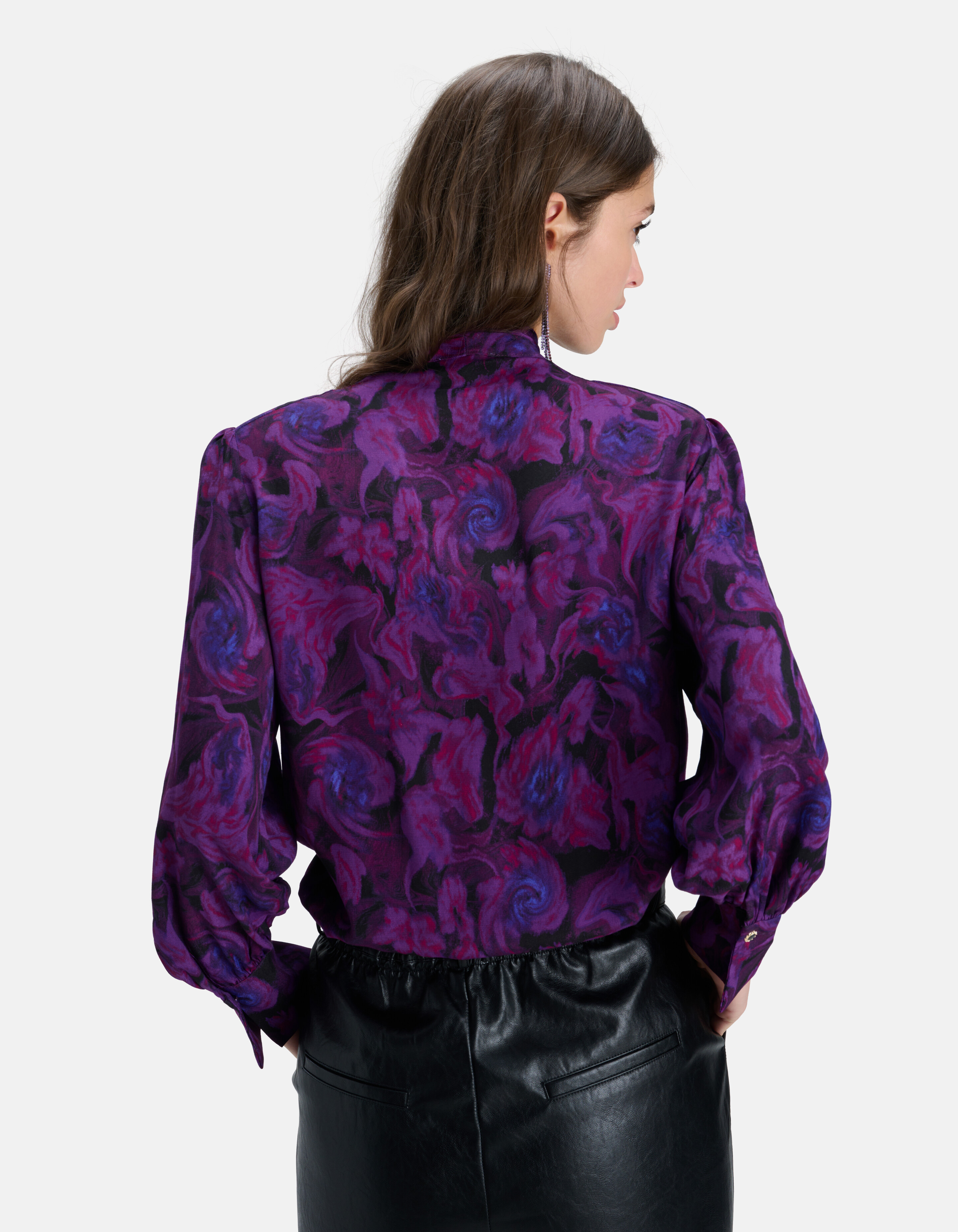 Bloemenprint Strik Blouse Paars SHOEBY WOMEN