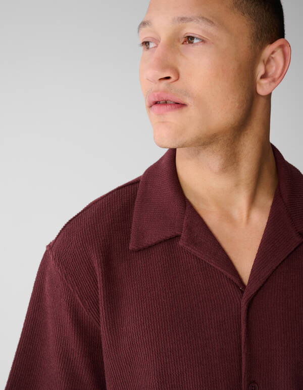 Rib Overhemd Donkerrood SHOEBY MEN