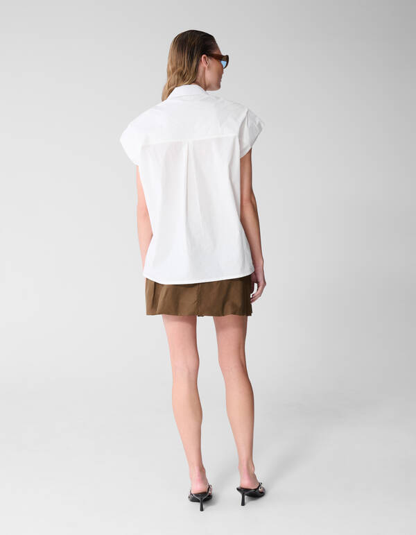 Strass Poplin Blouse Wit SHOEBY WOMEN