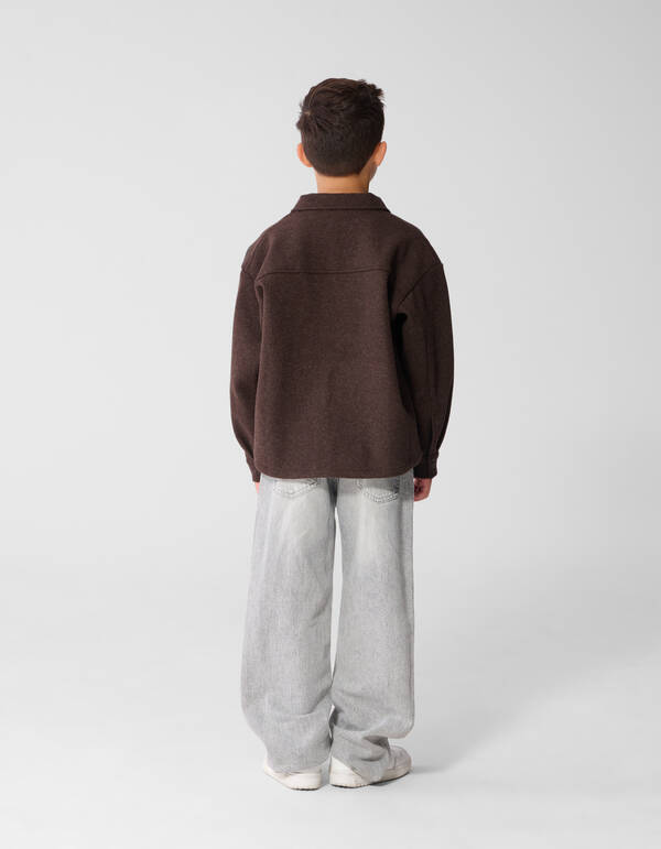 Felt Overshirt Donkerbruin SHOEBY BOYS