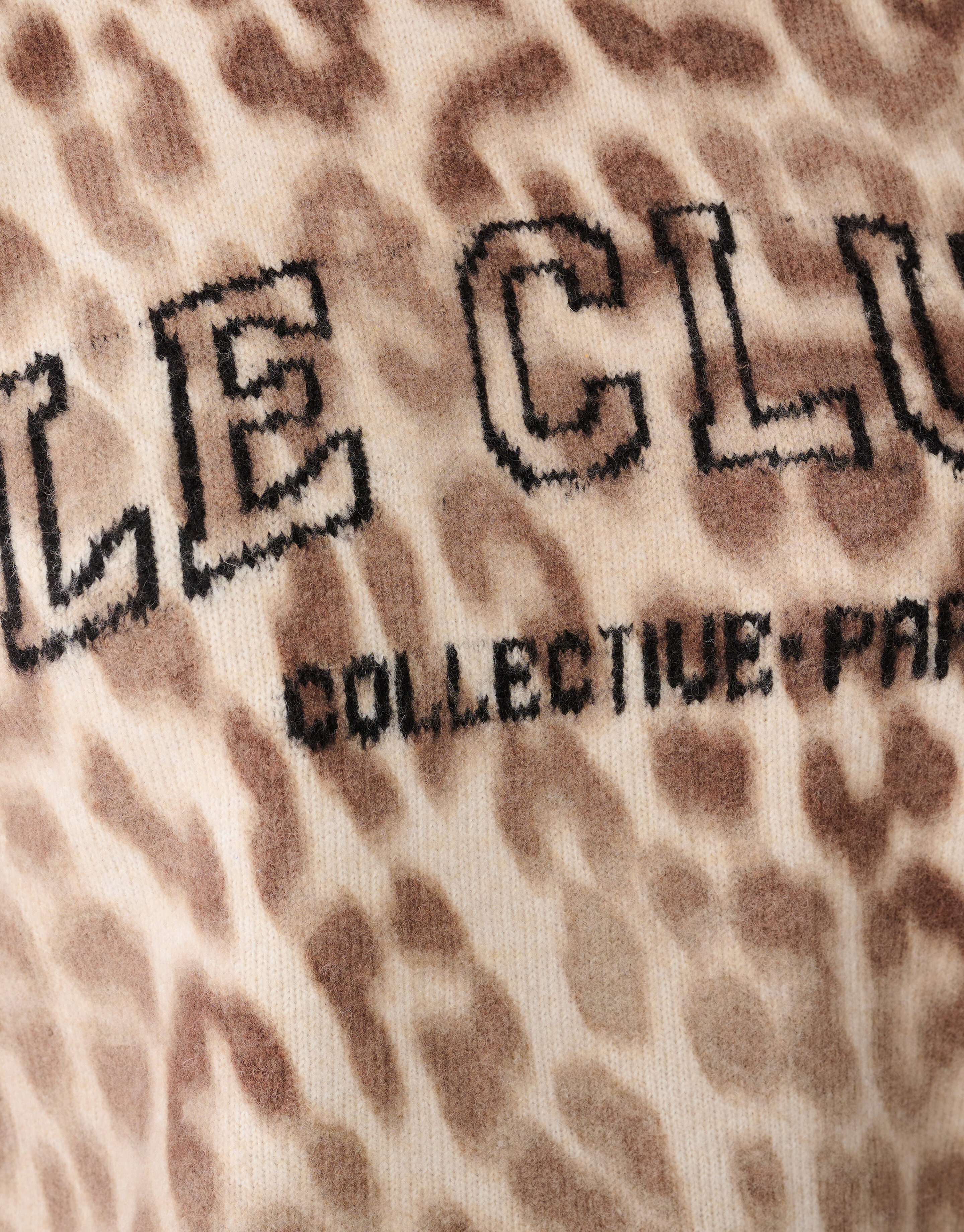 Leopard Artwork Gebreide Trui Zand SHOEBY WOMEN