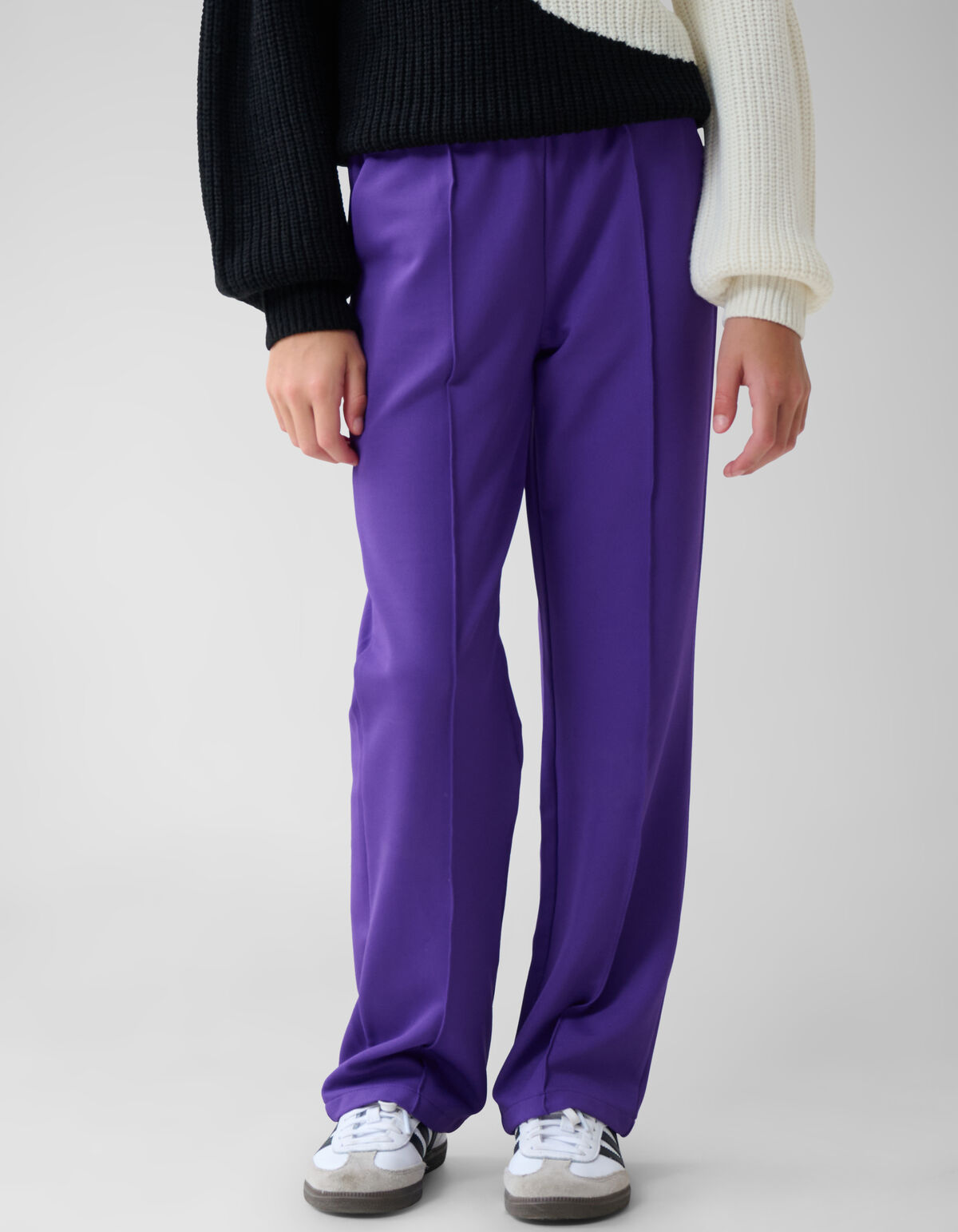 Basic Wide Leg Broek Donkerpaars SHOEBY GIRLS