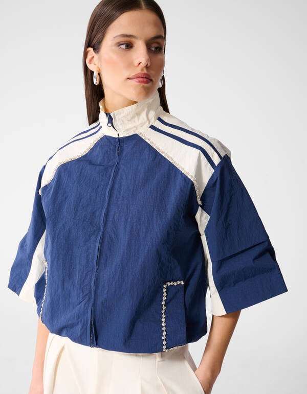 Oversized Sporty Track Jack Donkerblauw SHOEBY WOMEN