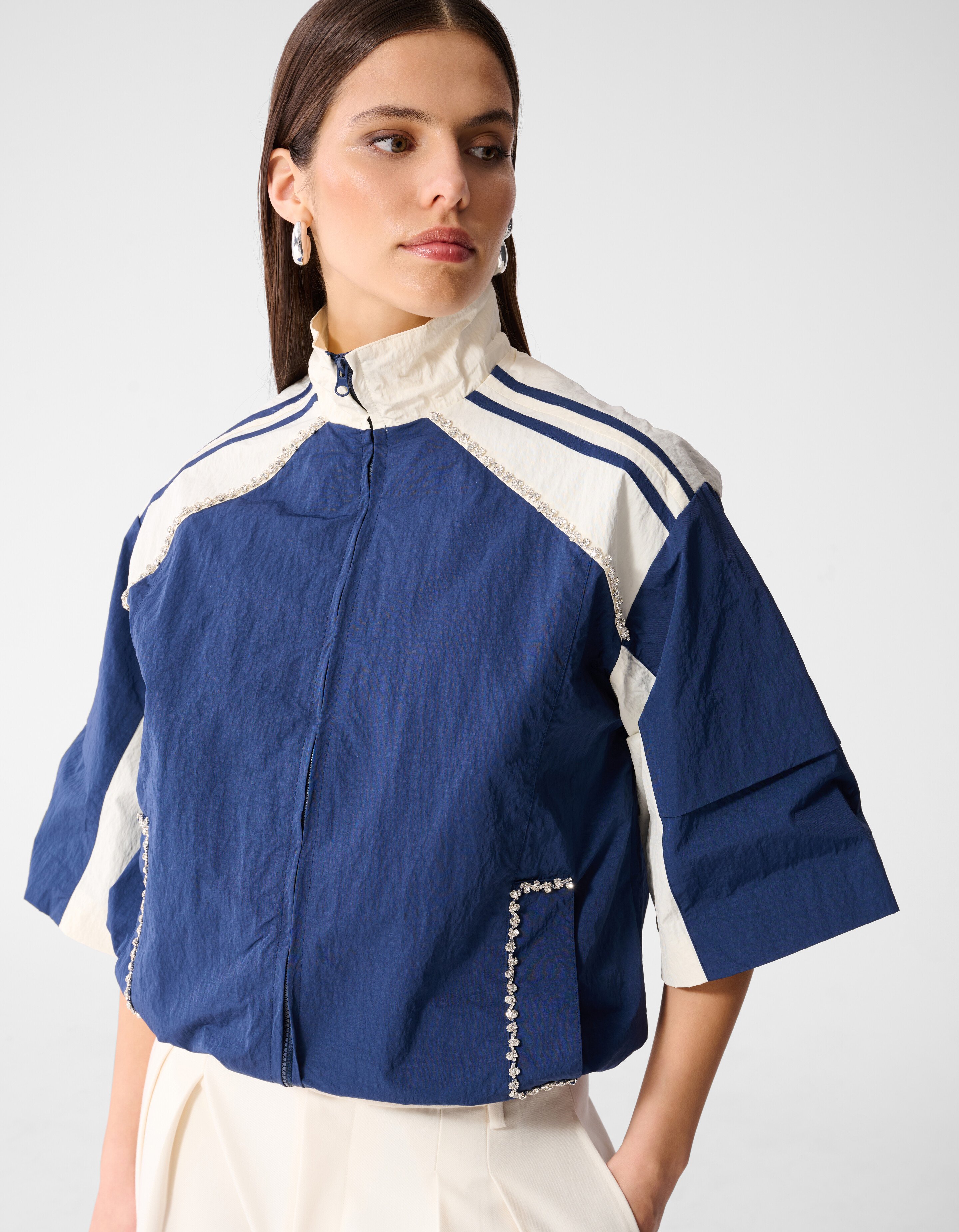 Oversized Sporty Track Jack Donkerblauw SHOEBY WOMEN